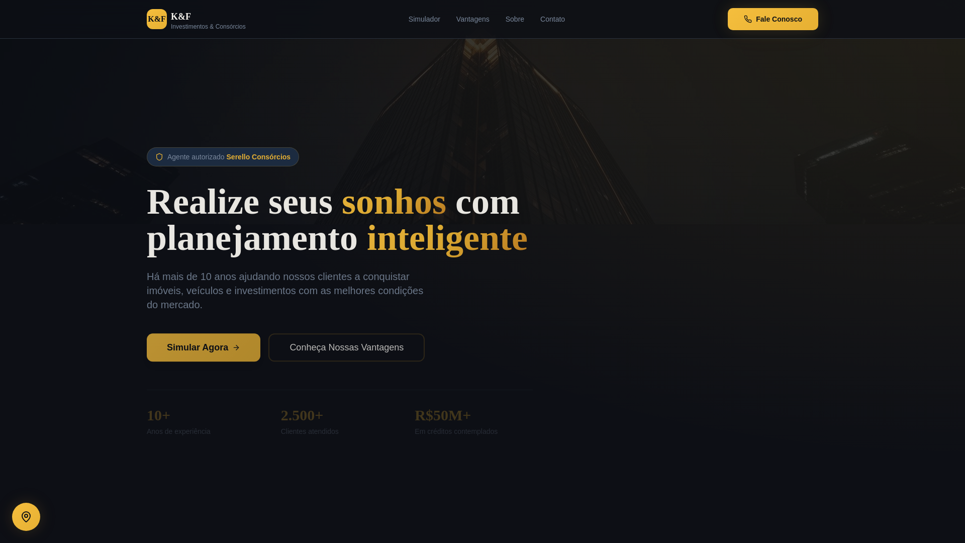 website screenshot of https://kefinvestimentos.com.br