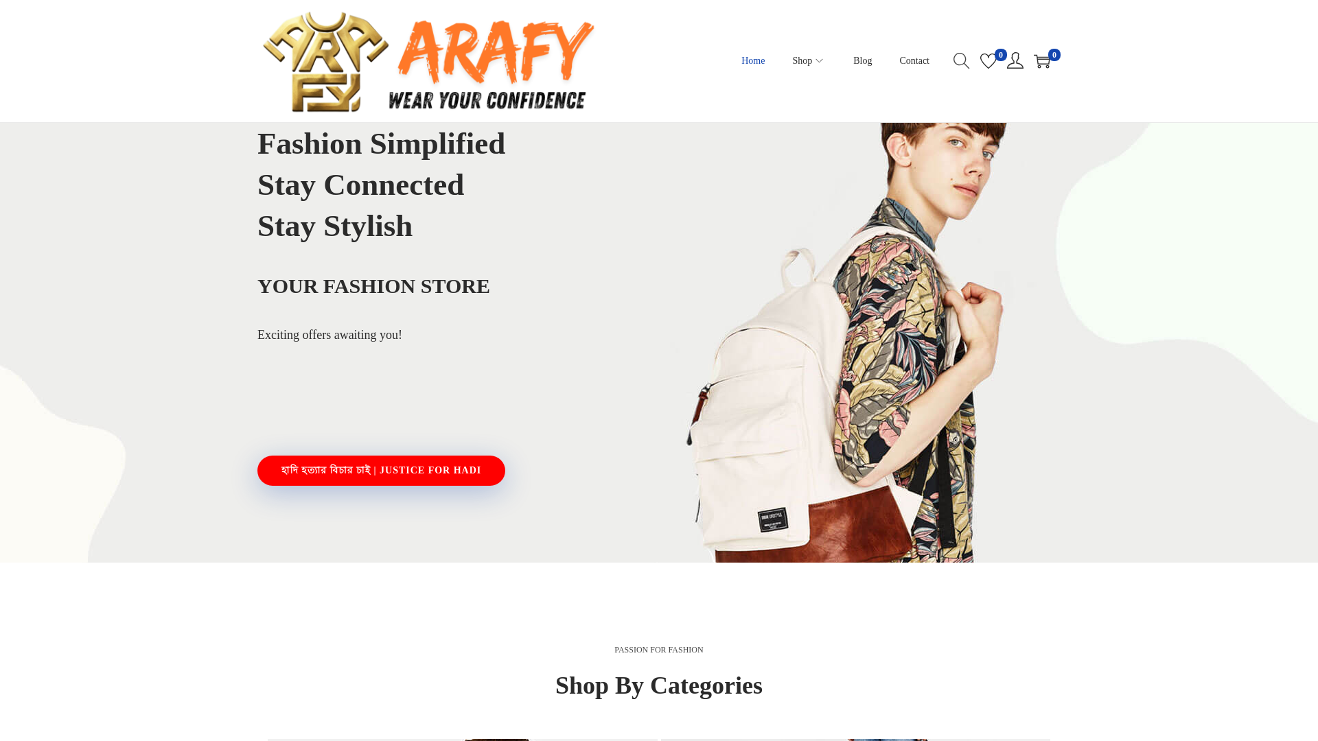 website screenshot of https://arafy.online/