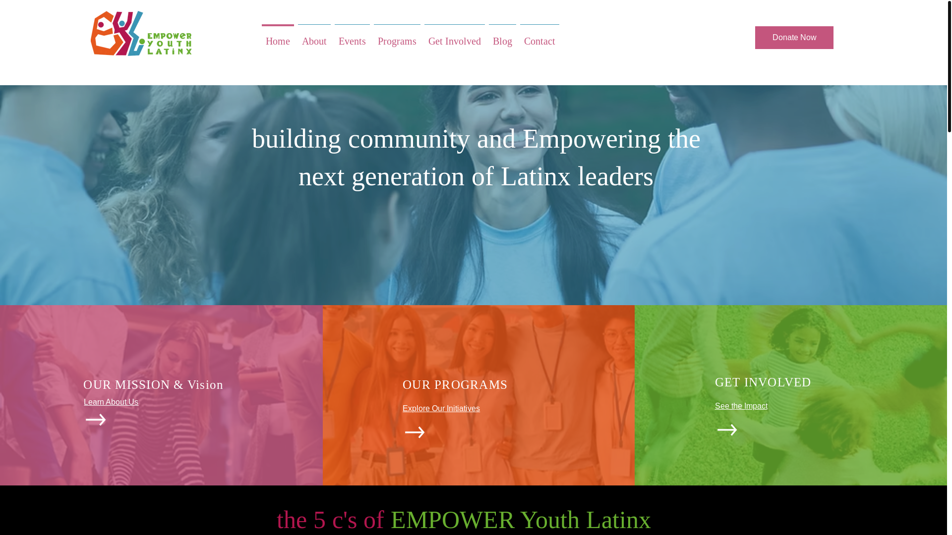 website screenshot of https://empoweryouthlatinx.org/