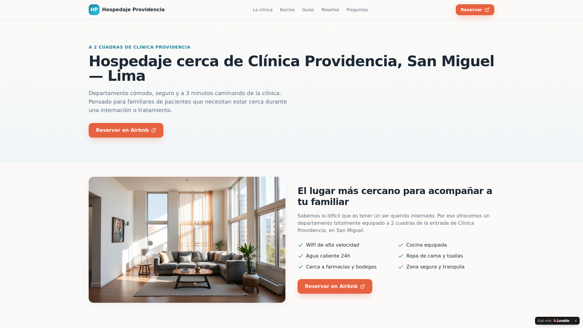 website screenshot of https://hospedajeprovidencia.com/