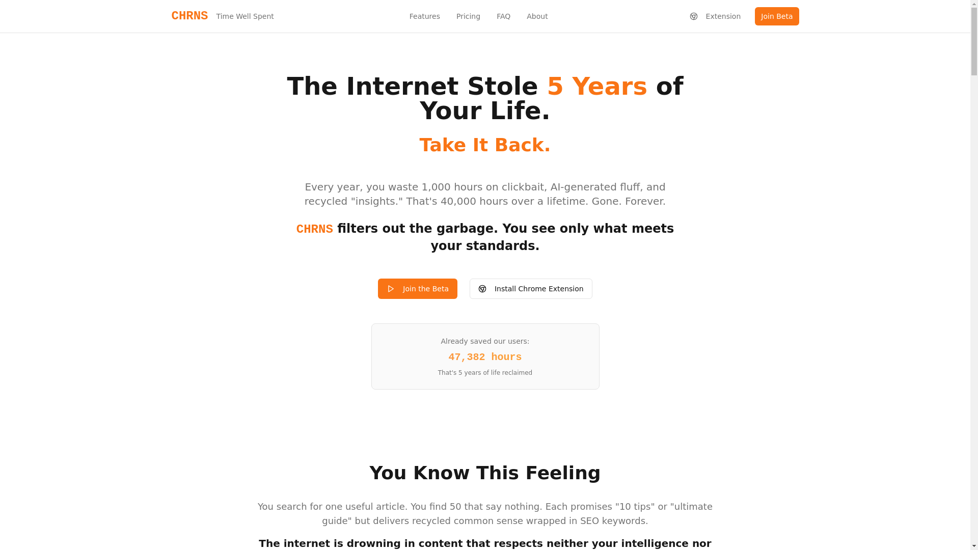 website screenshot of https://chrns.xyz/