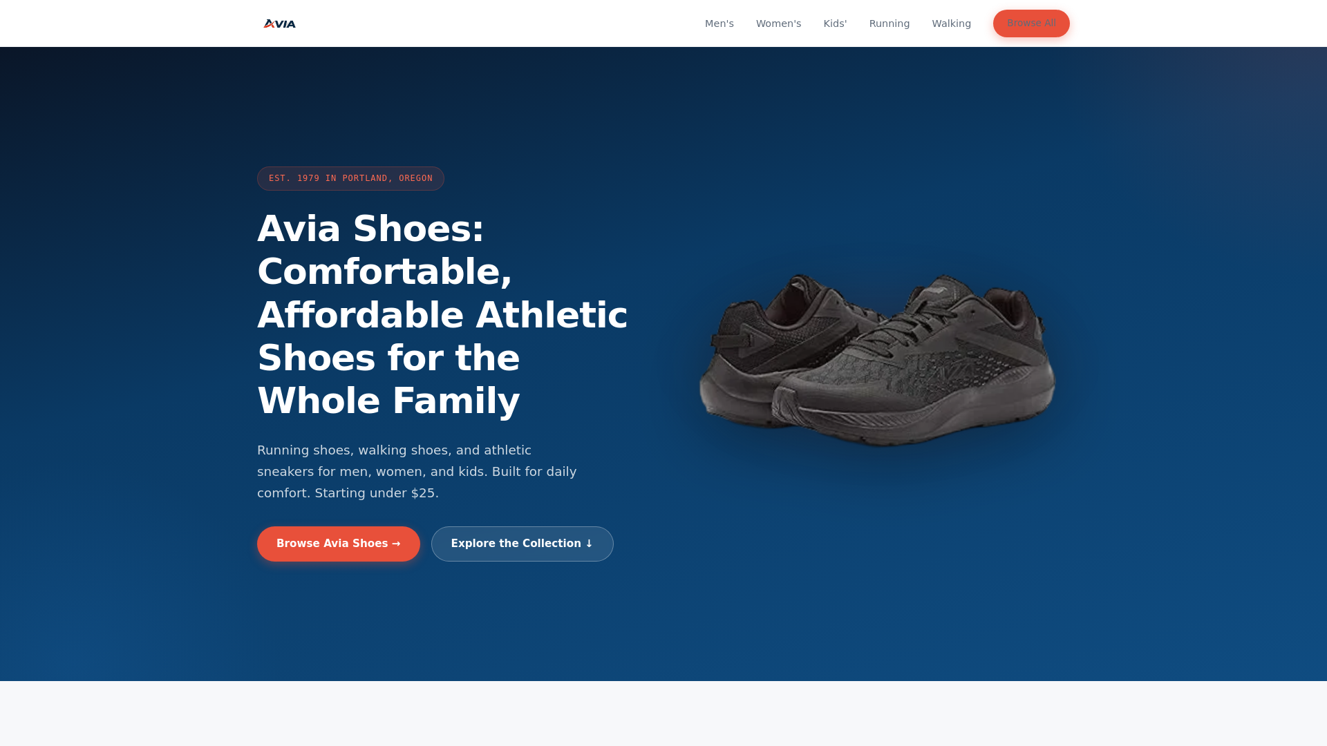 website screenshot of https://aviashoes.pages.dev/