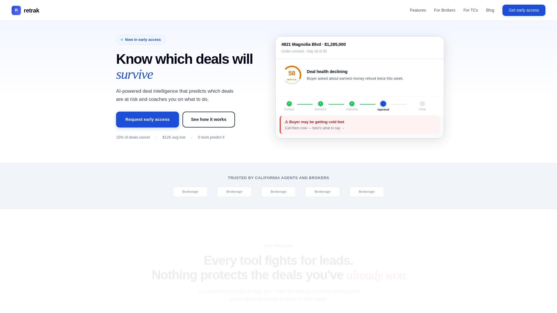 website screenshot of https://retrak.ai