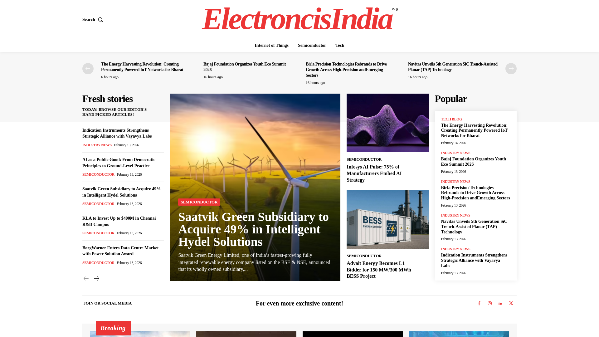 website screenshot of https://electronicsindia.org/