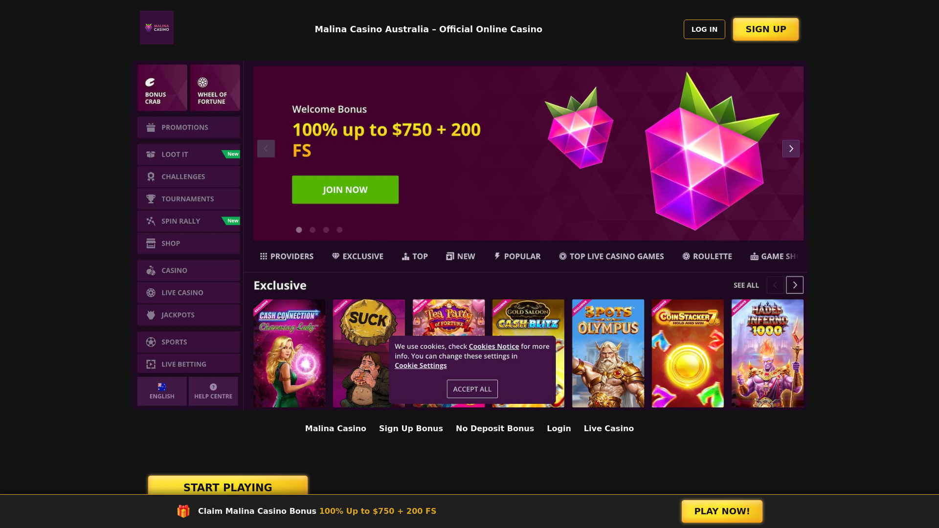 website screenshot of https://au-malinacasino-com.pages.dev/