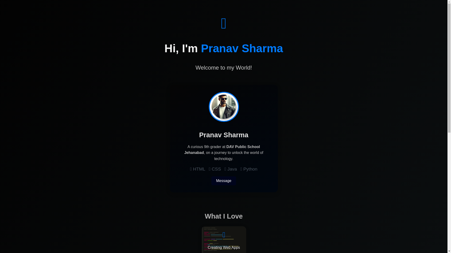 website screenshot of https://pranav-sharma.pages.dev/