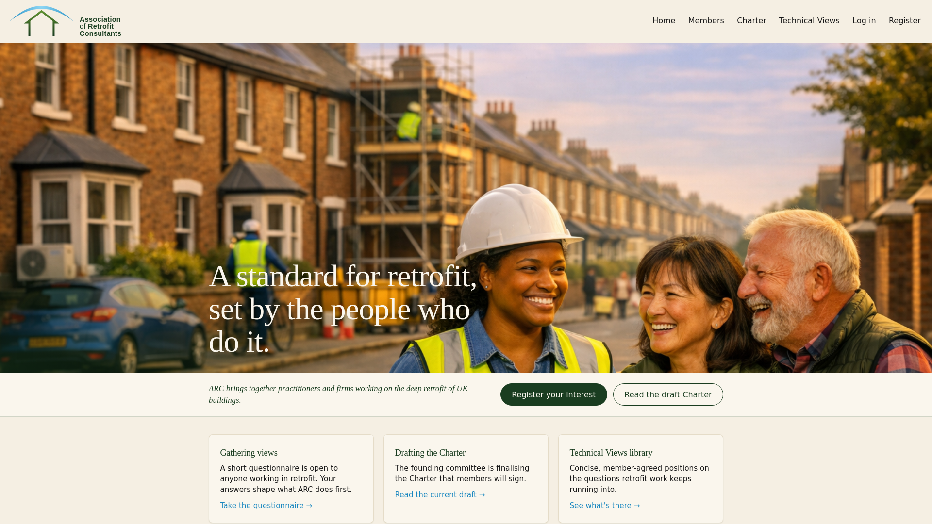 website screenshot of https://associationofretrofitconsultants.org/