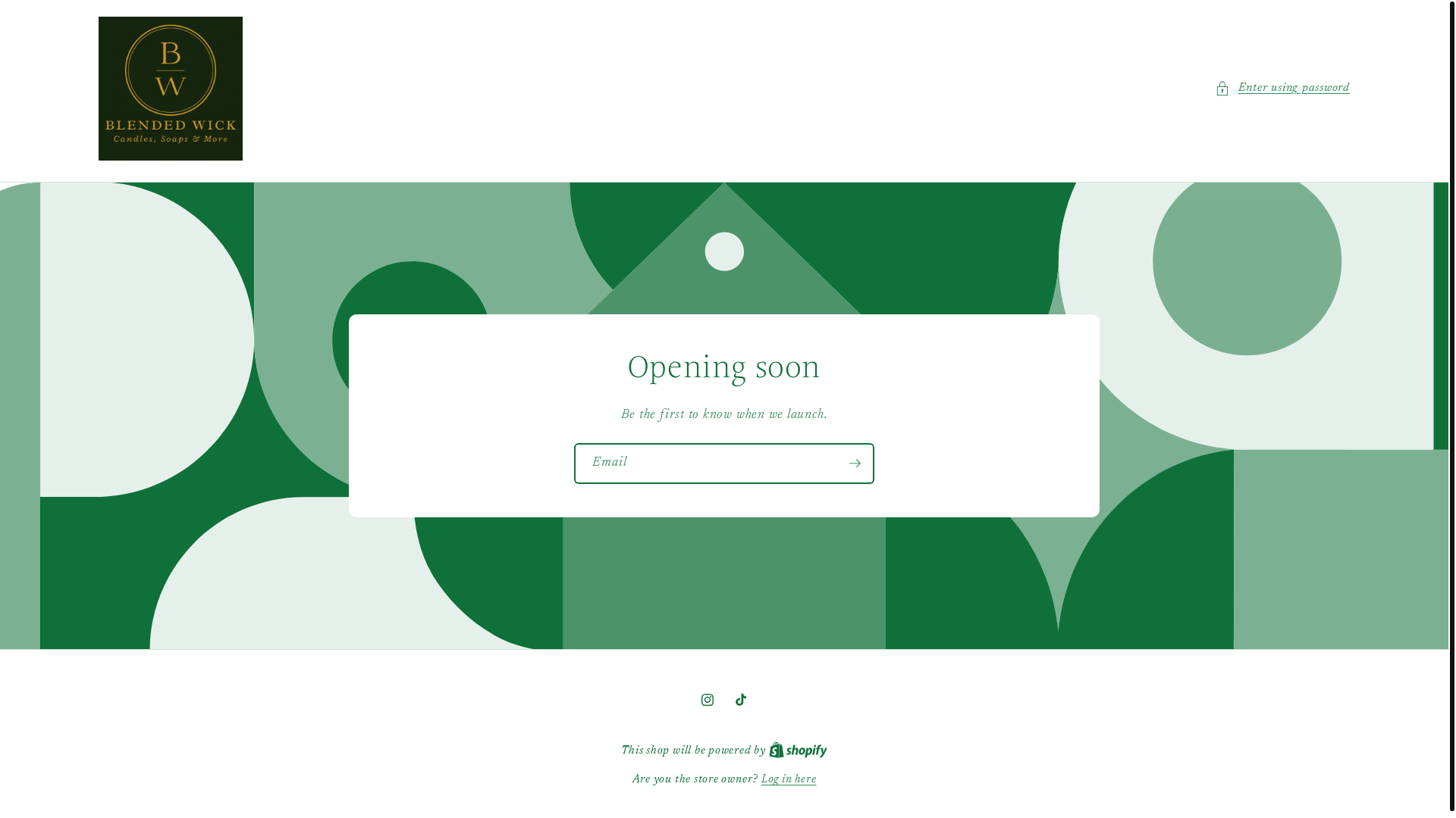 website screenshot of https://blendedwickcandles.com/