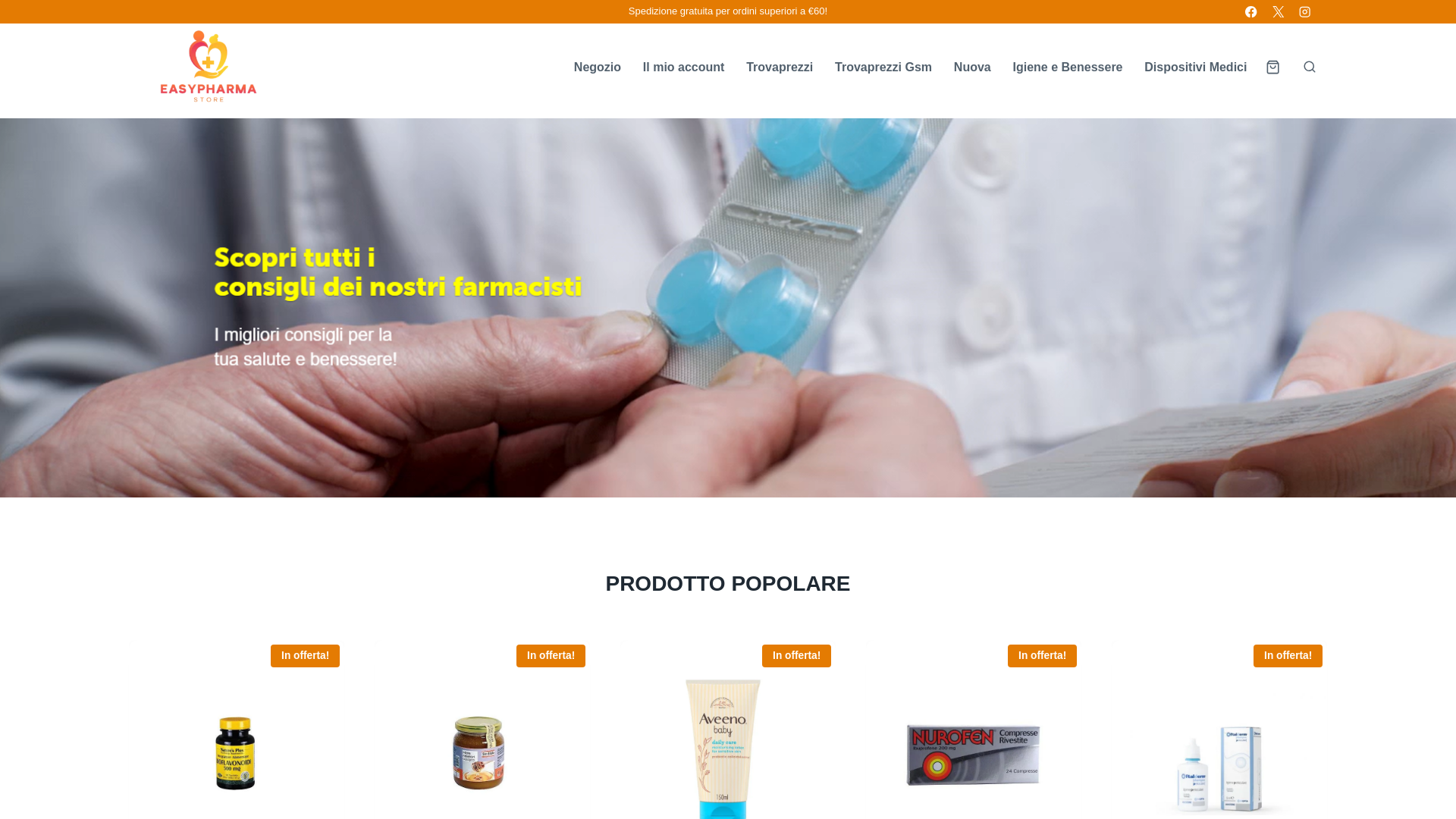 website screenshot of https://easypharmastore.com