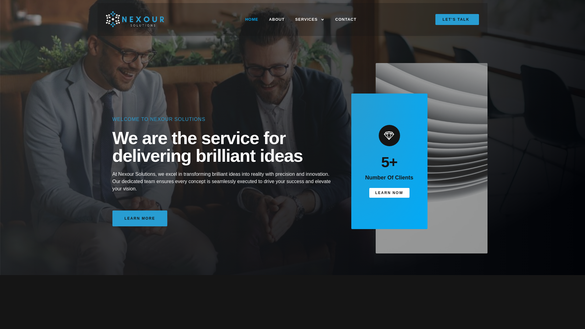 website screenshot of https://nexoursolutions.com/