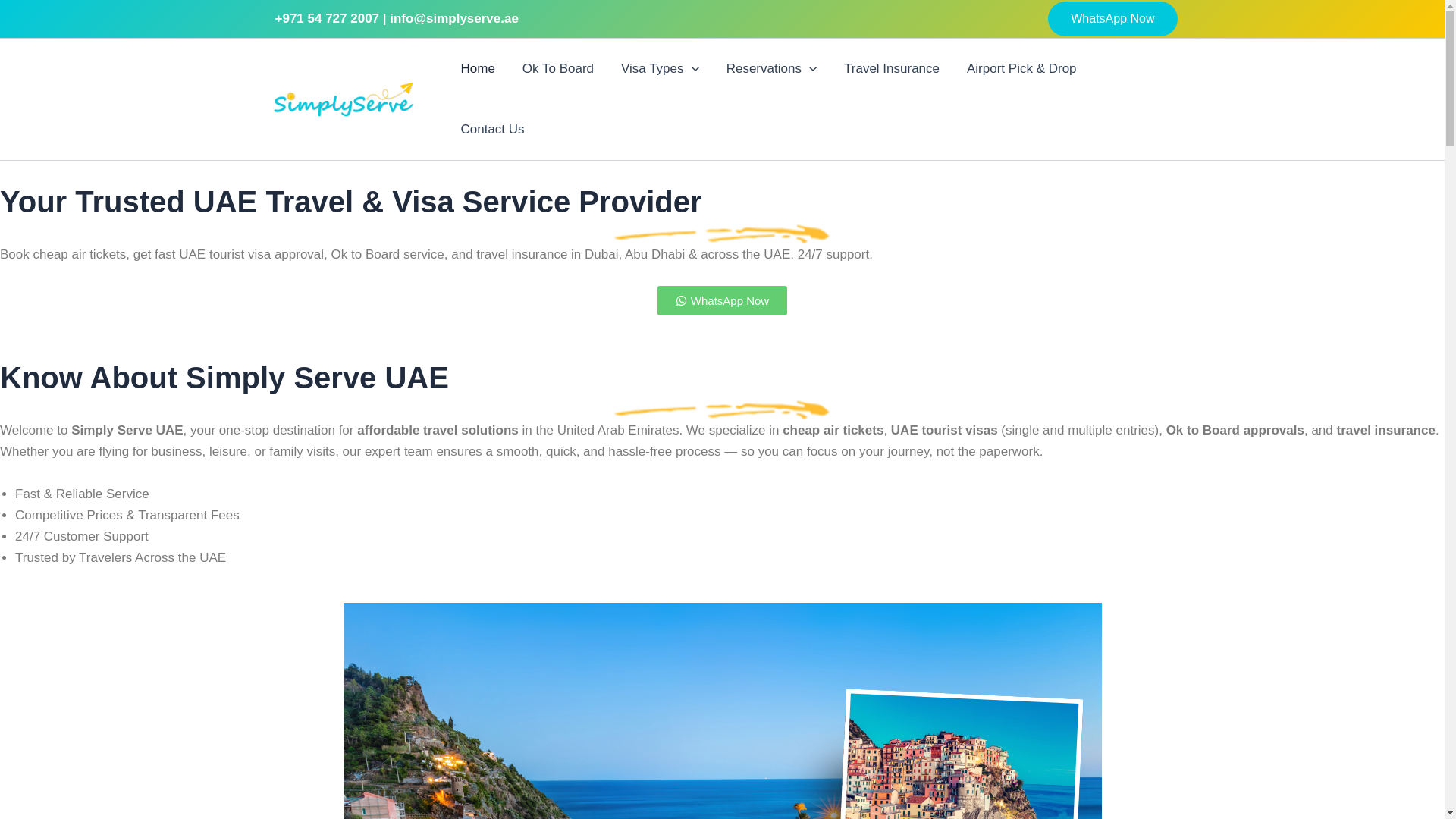 website screenshot of https://simplyserve.ae/