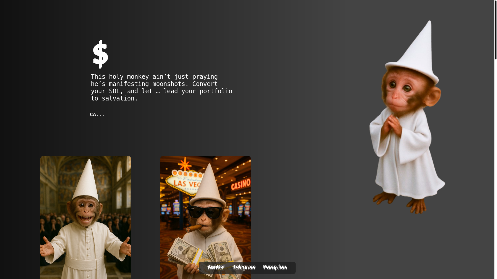 website screenshot of https://holymonkey.fun/