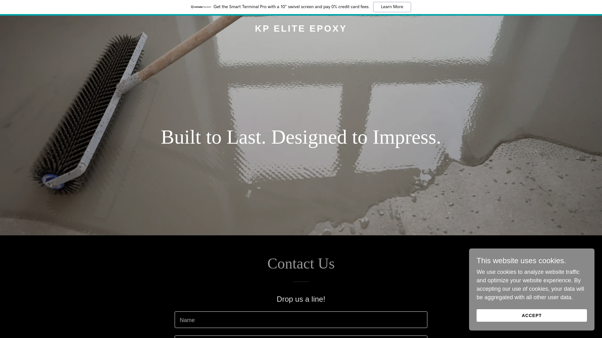 website screenshot of https://kpeliteepoxy.com