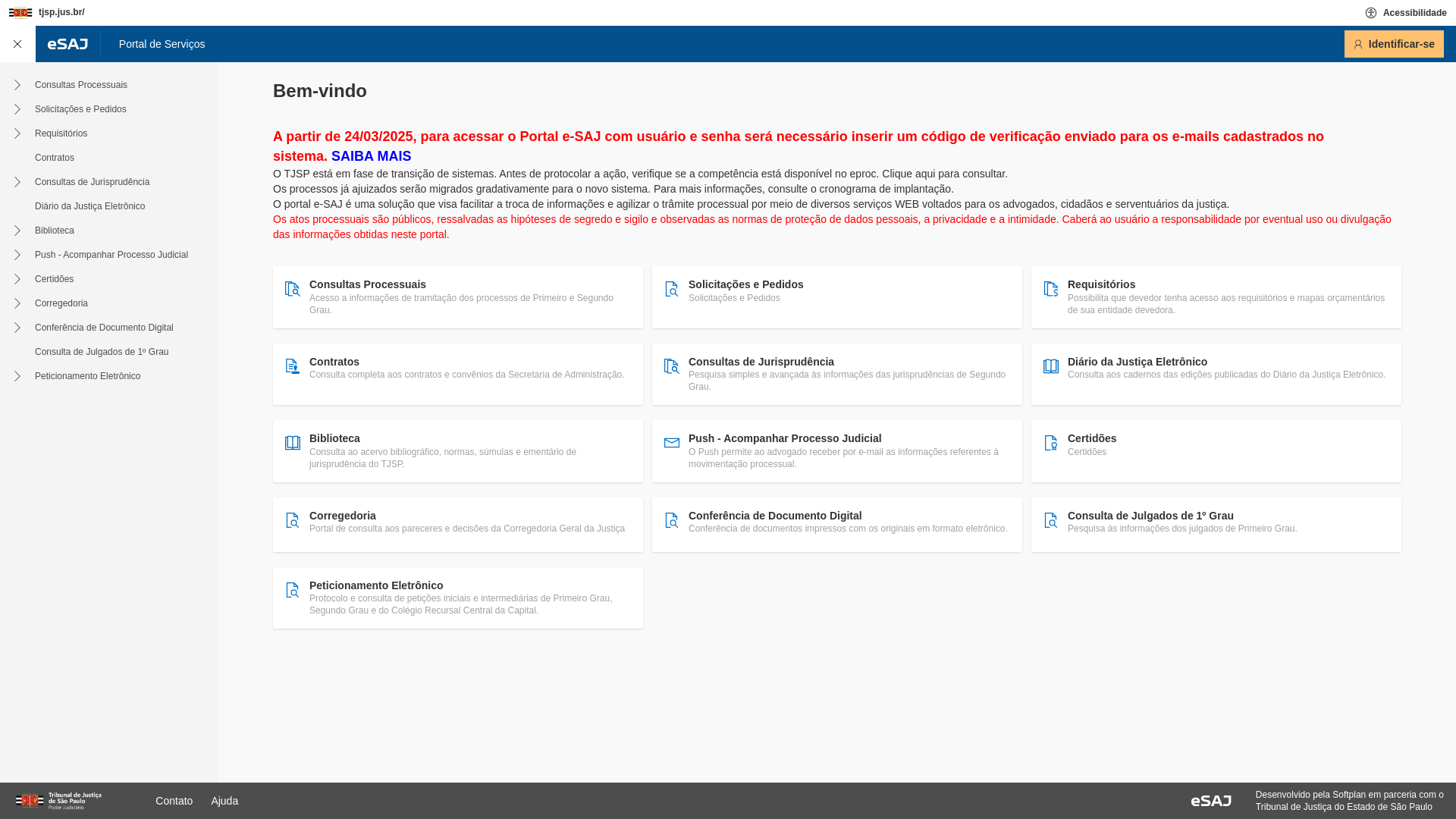website screenshot of https://esaj.tjsp.jus.br