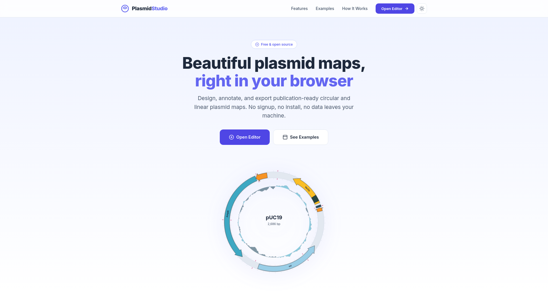 website screenshot of https://plasmidstudio.app