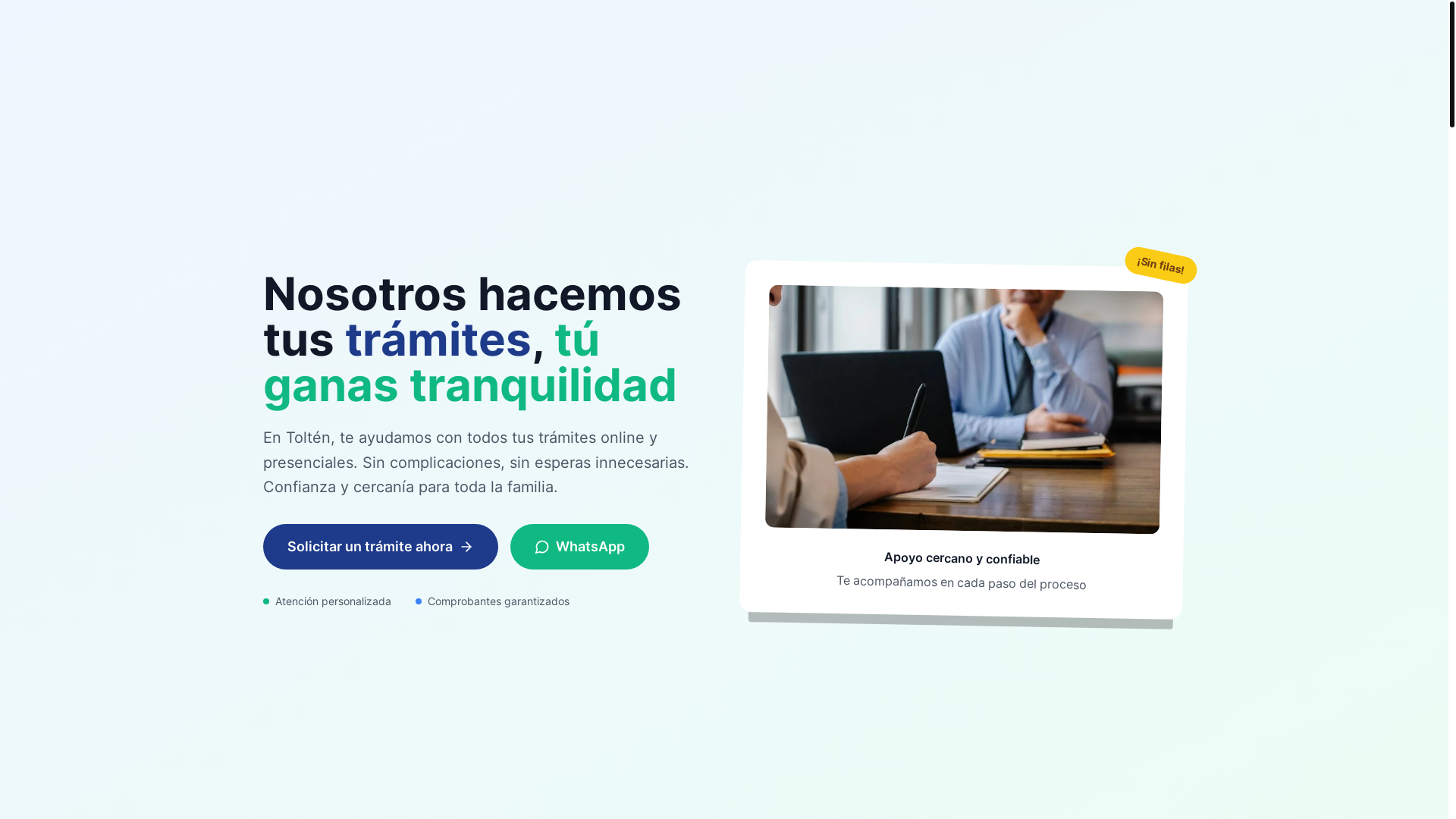 website screenshot of https://tutramiteenlinea.pages.dev/