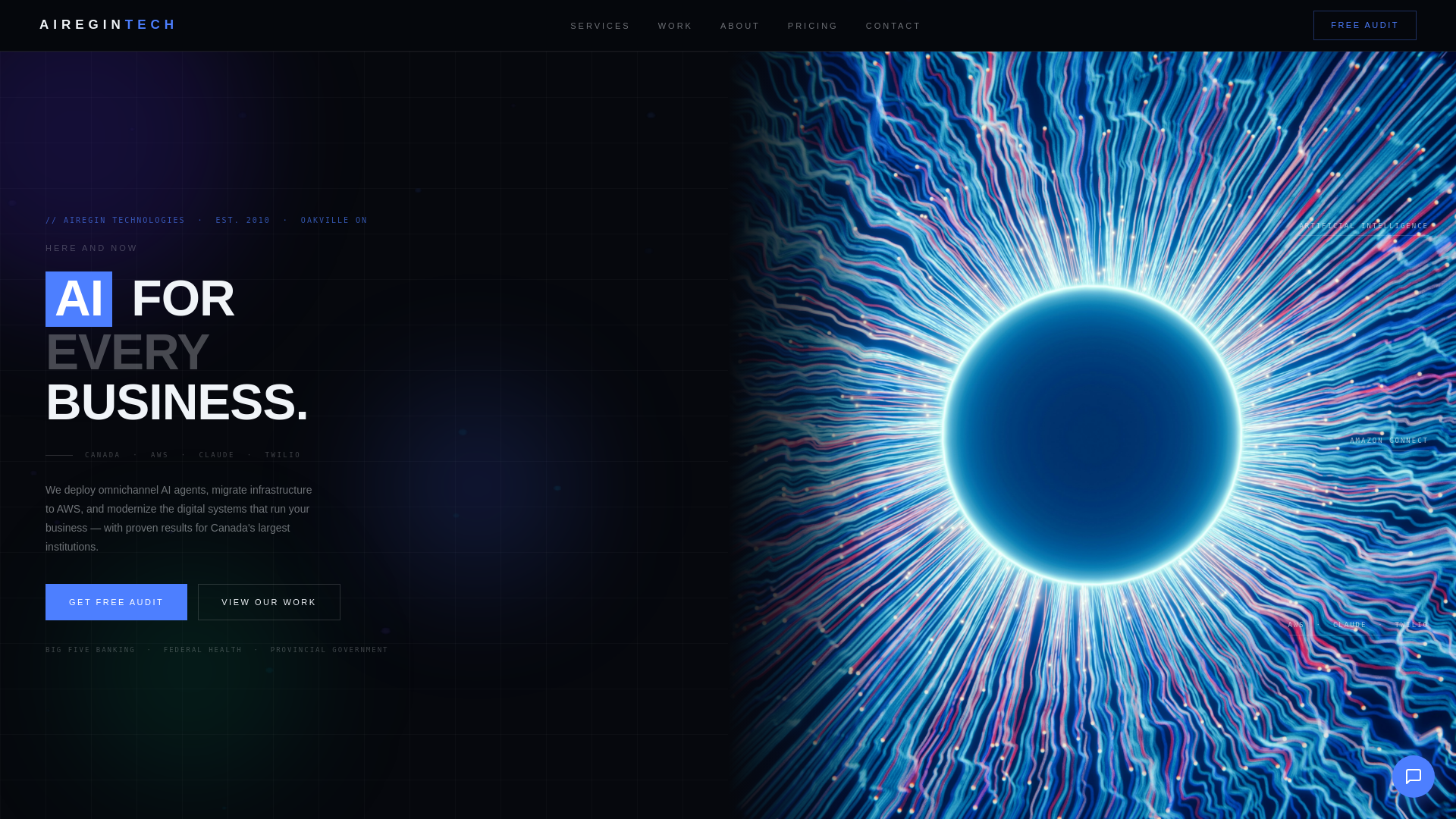 website screenshot of https://airegintech.com