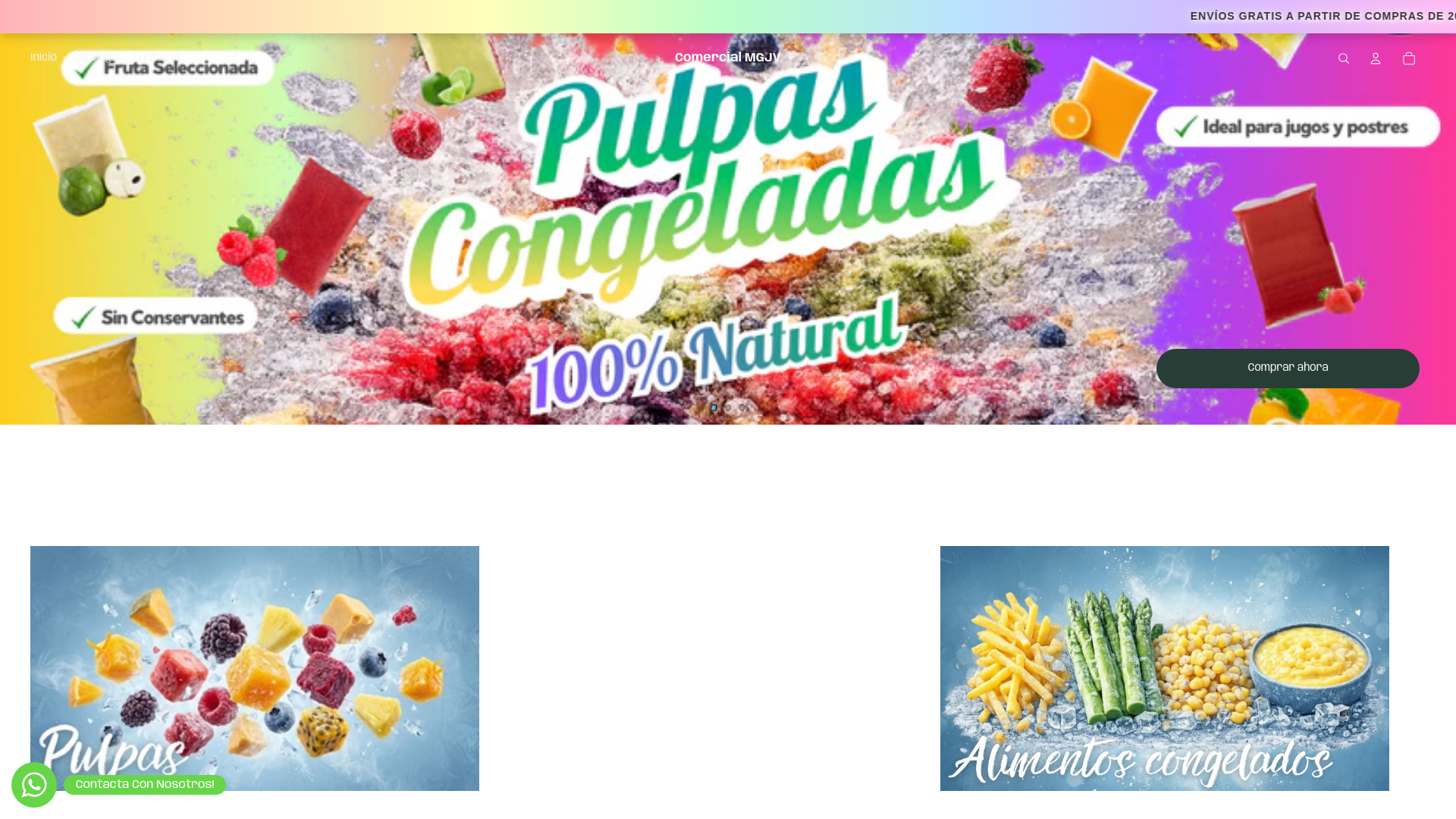 website screenshot of https://comercialmgjv.com/