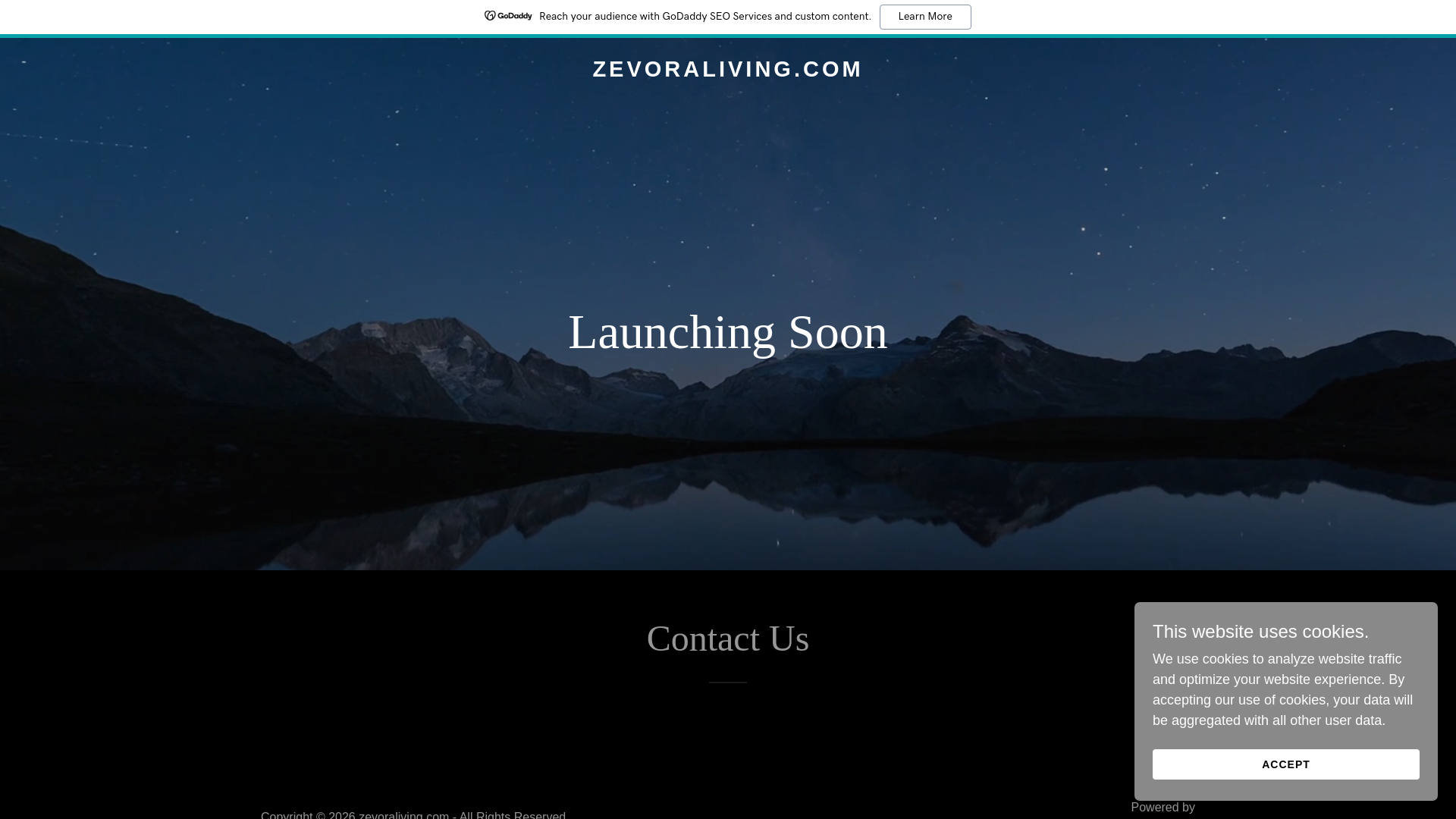 website screenshot of https://zevoraliving.com/