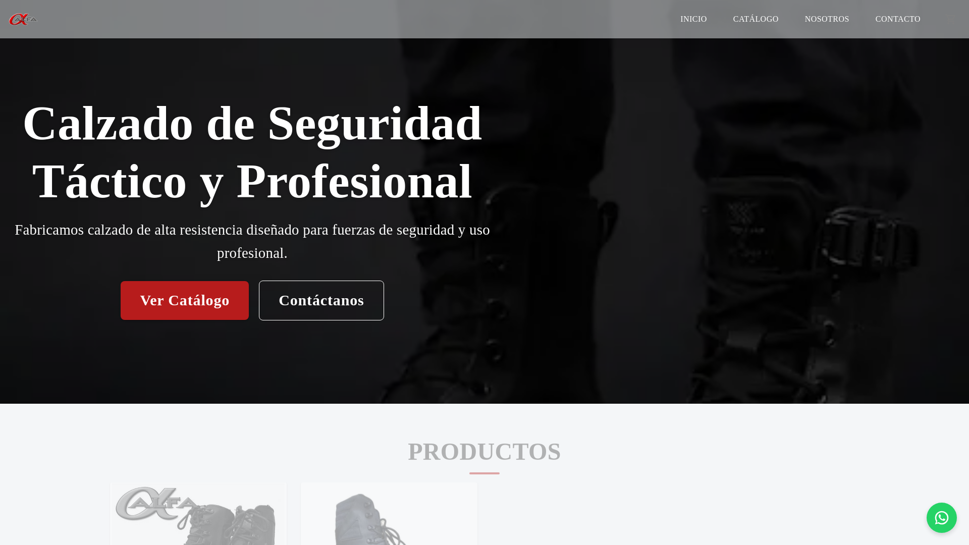 website screenshot of https://borcegostacticosalfa.com