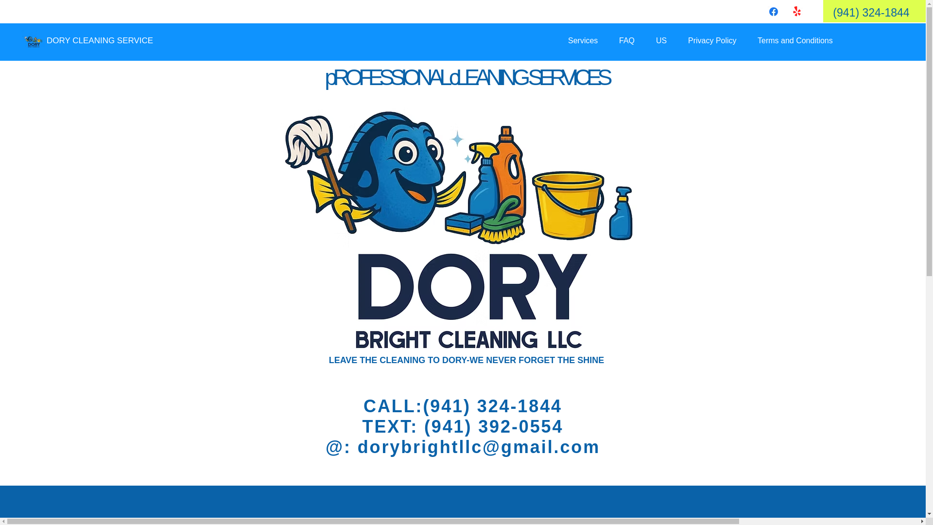 website screenshot of https://dorybrightcleaning.com/