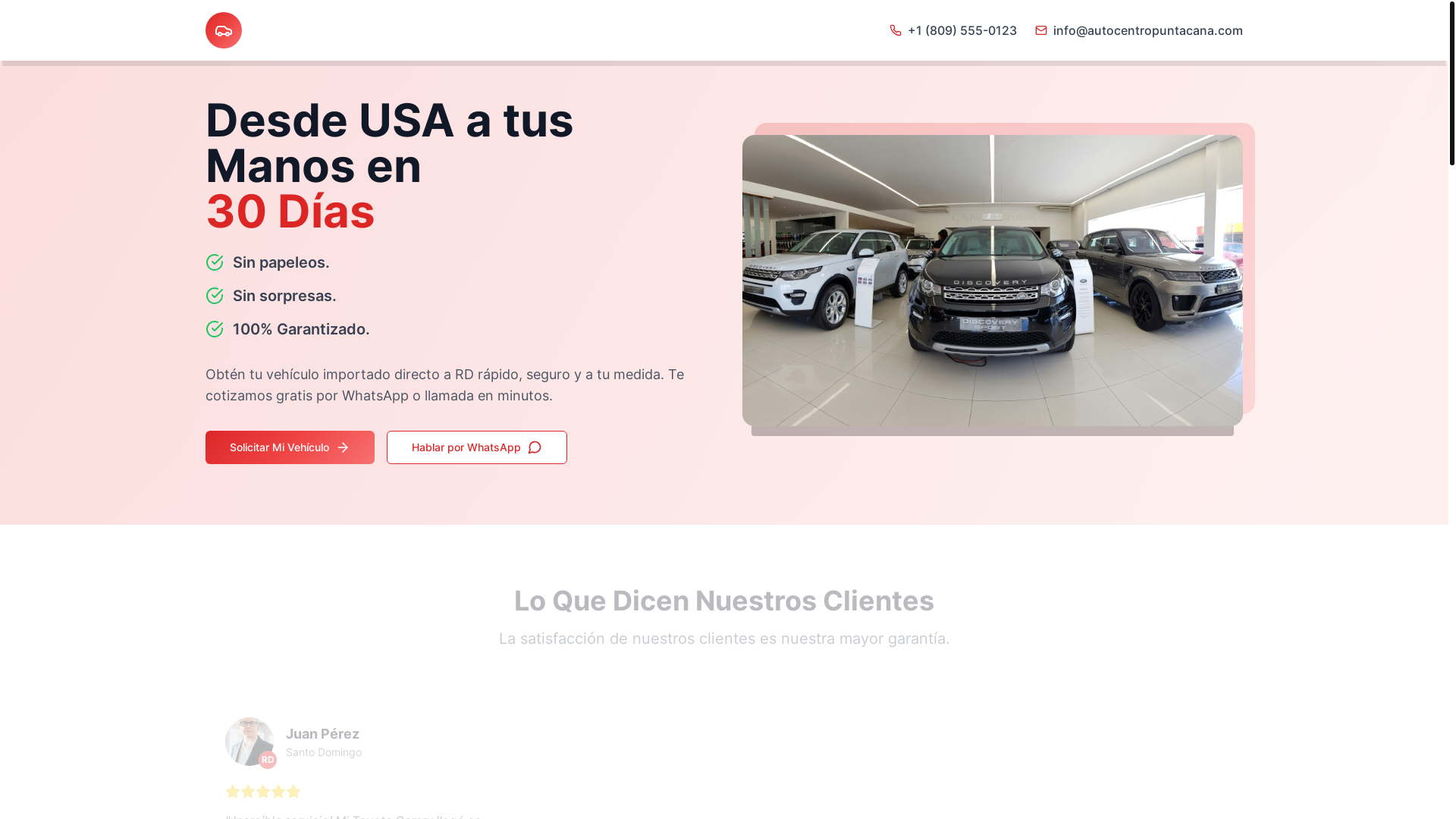 website screenshot of https://autocentropuntacana.com/