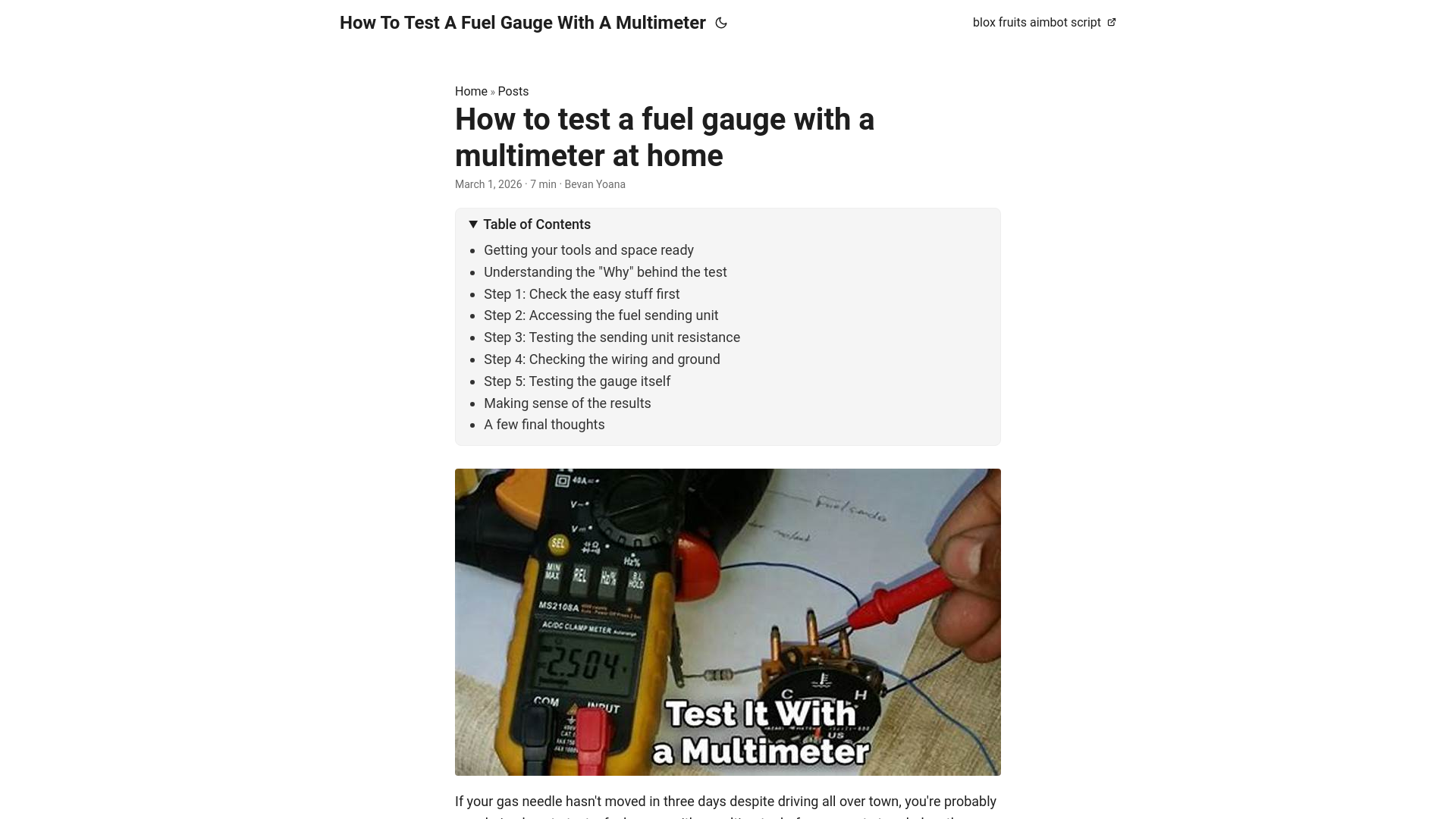 website screenshot of https://how-to-test-a-fuel-gauge-with-a-multimeter.pages.dev/