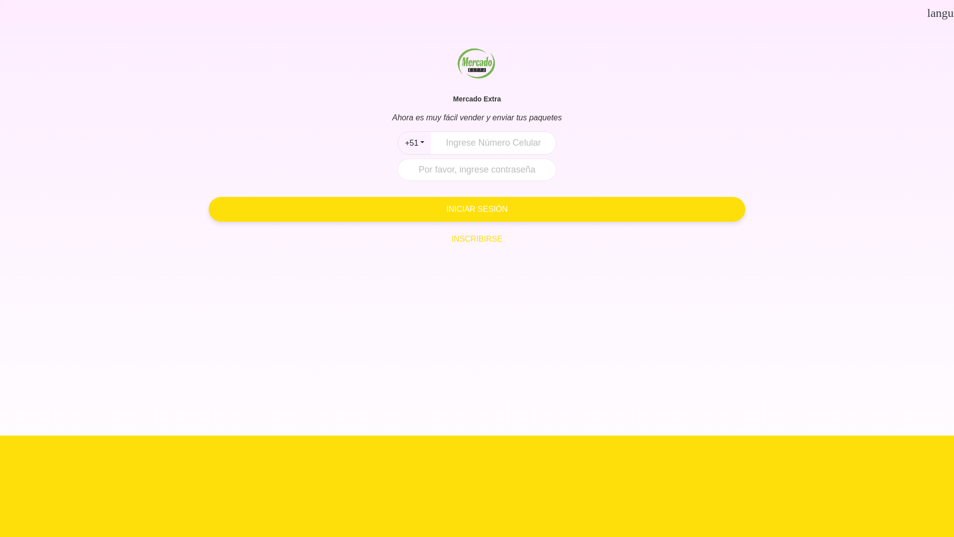 website screenshot of https://mercadoext.vip/