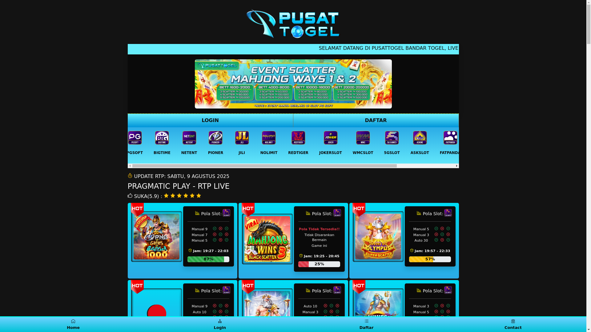 website screenshot of https://pusattogel-rtp-gacor-terbaru.pages.dev/
