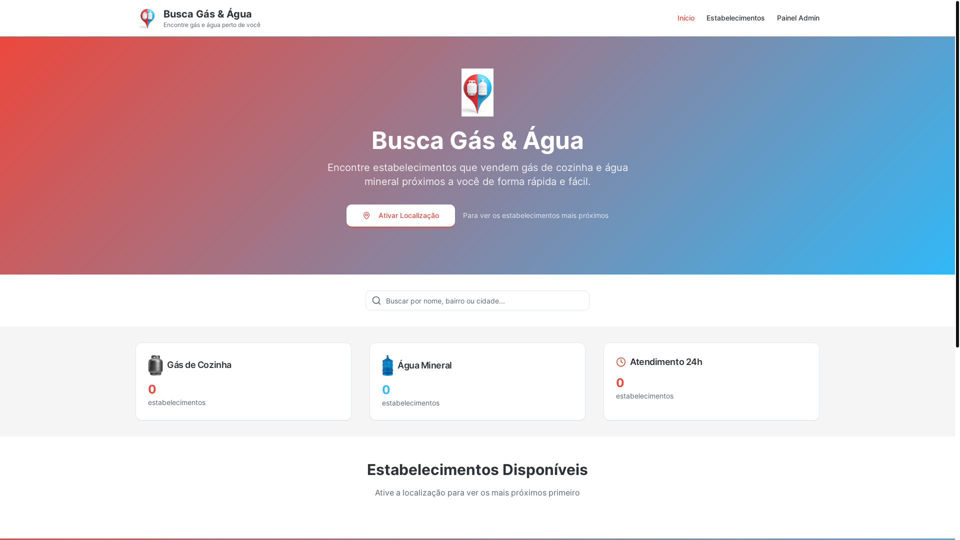 website screenshot of https://buscaaguaegas.com.br/