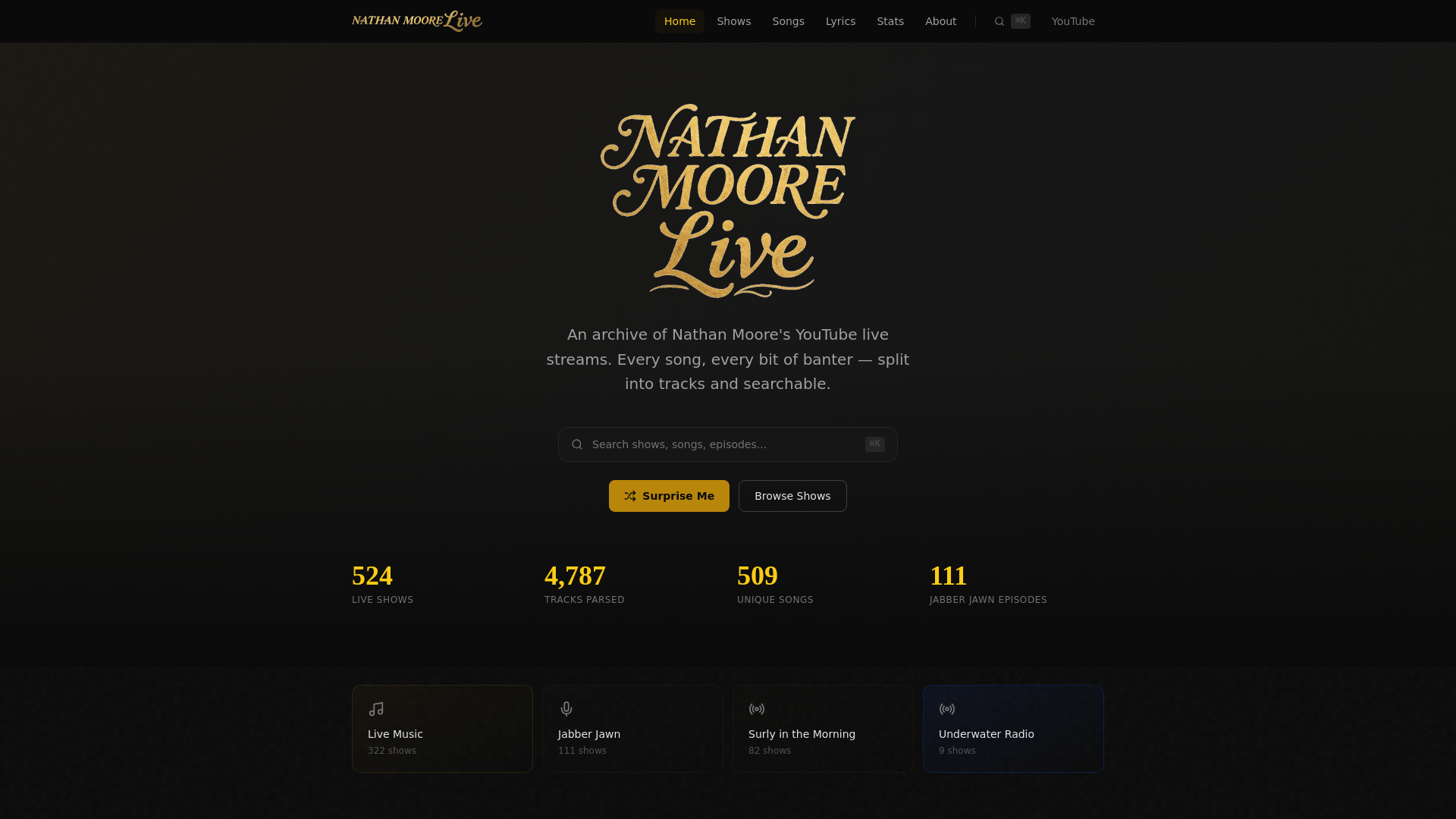 website screenshot of https://nathanmoore.live/