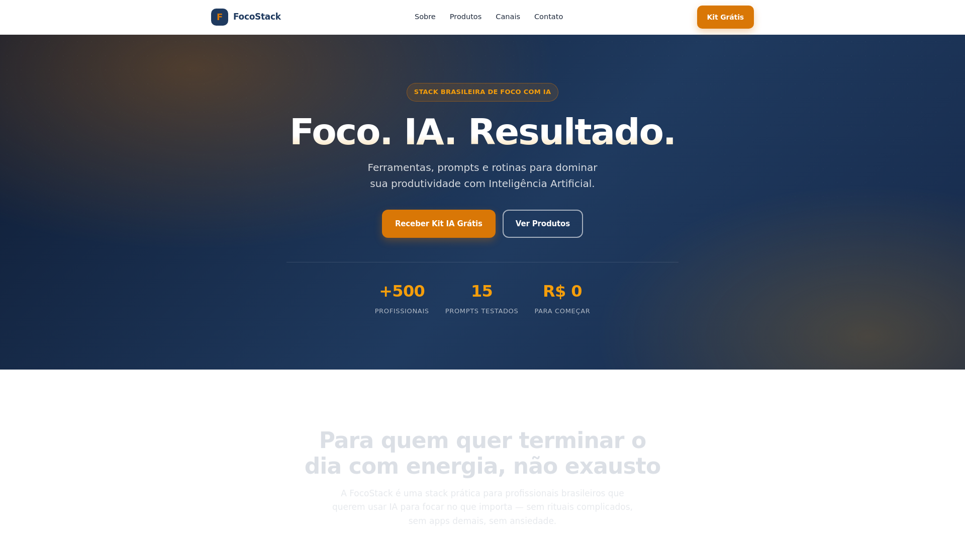 website screenshot of https://focostack.com/