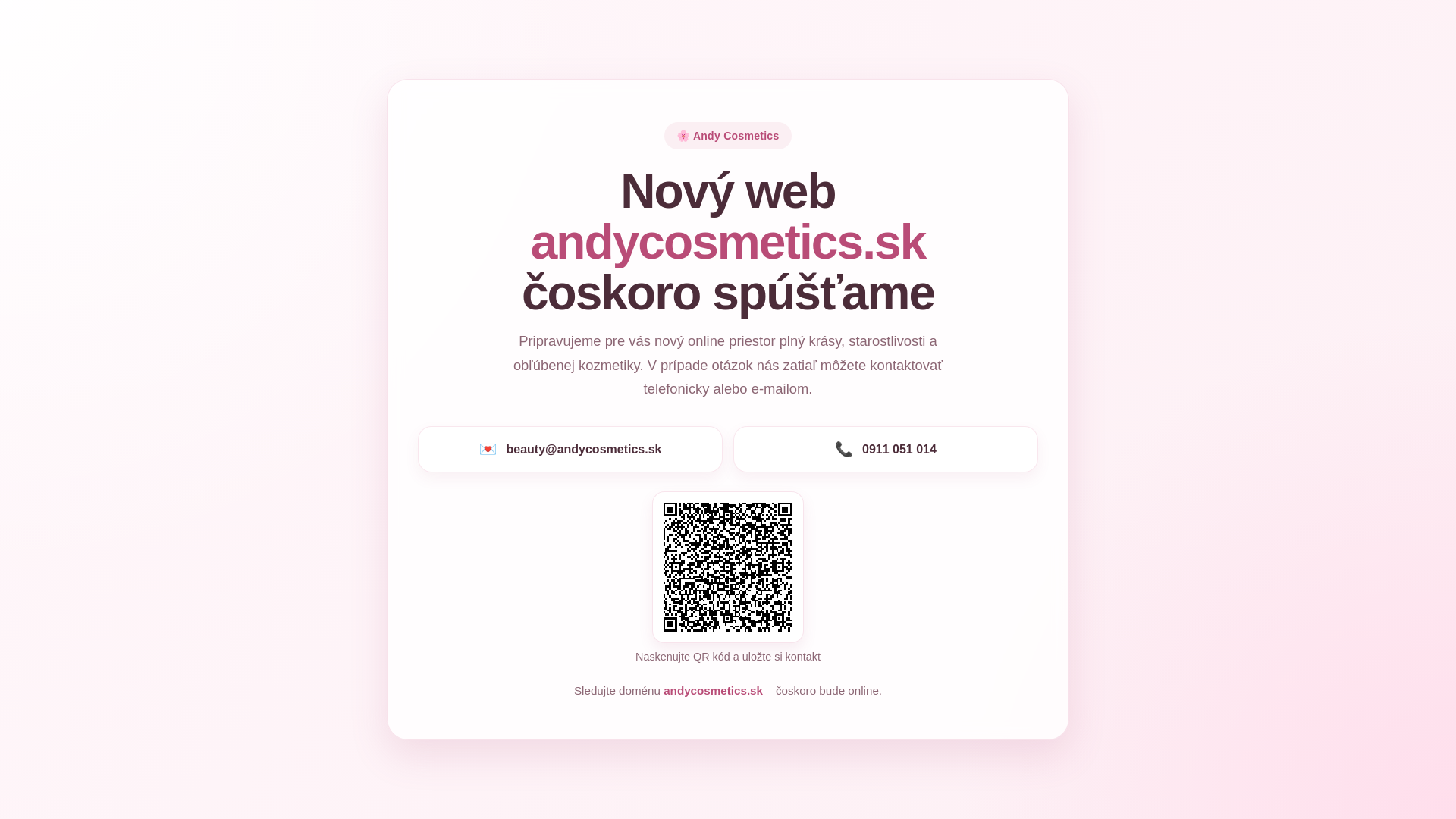 website screenshot of https://andycosmetics.sk