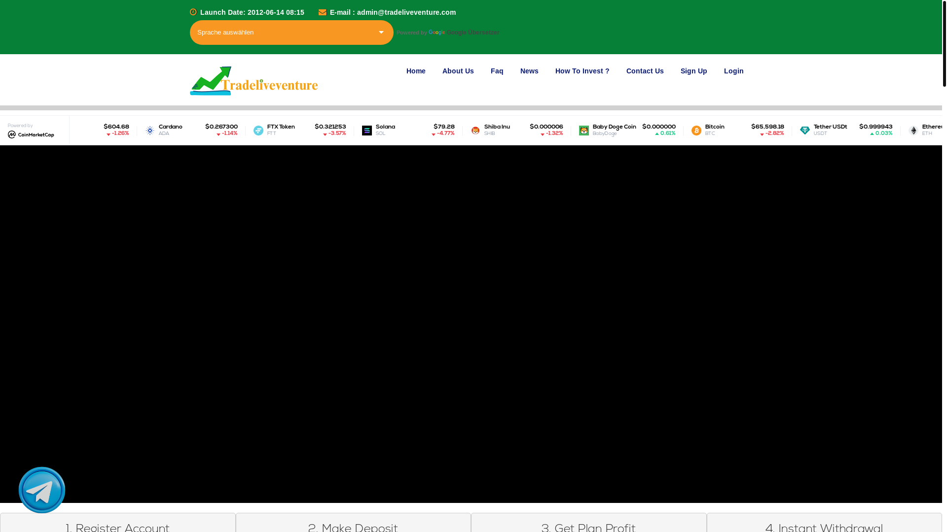 website screenshot of https://tradeliveventure.com/