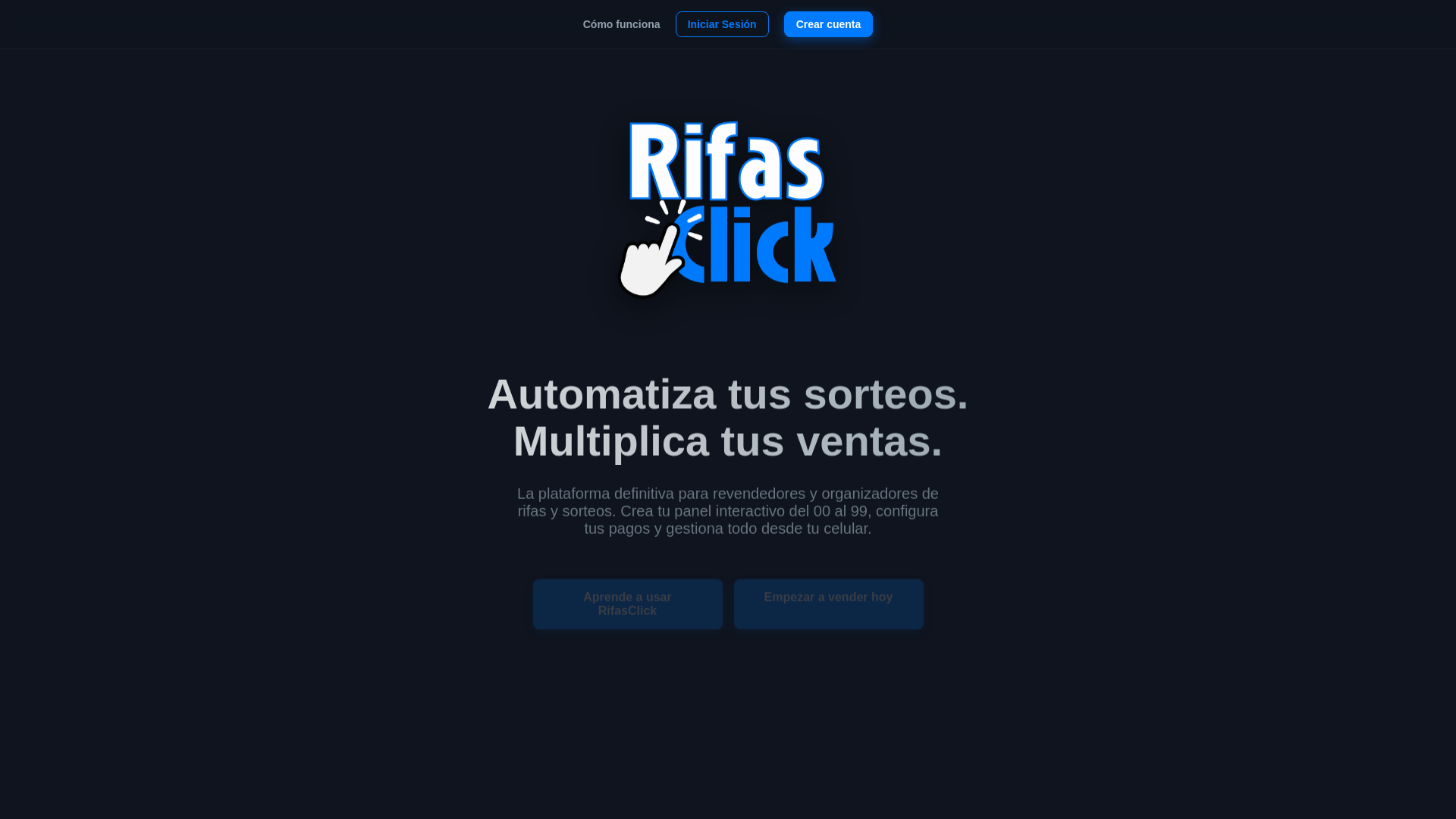 website screenshot of https://rifasclick.com/