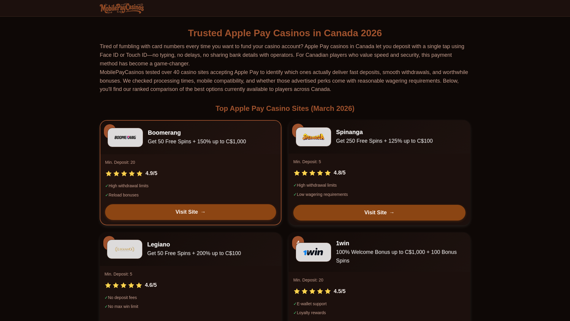 website screenshot of https://mobile-pay-casinos.com/