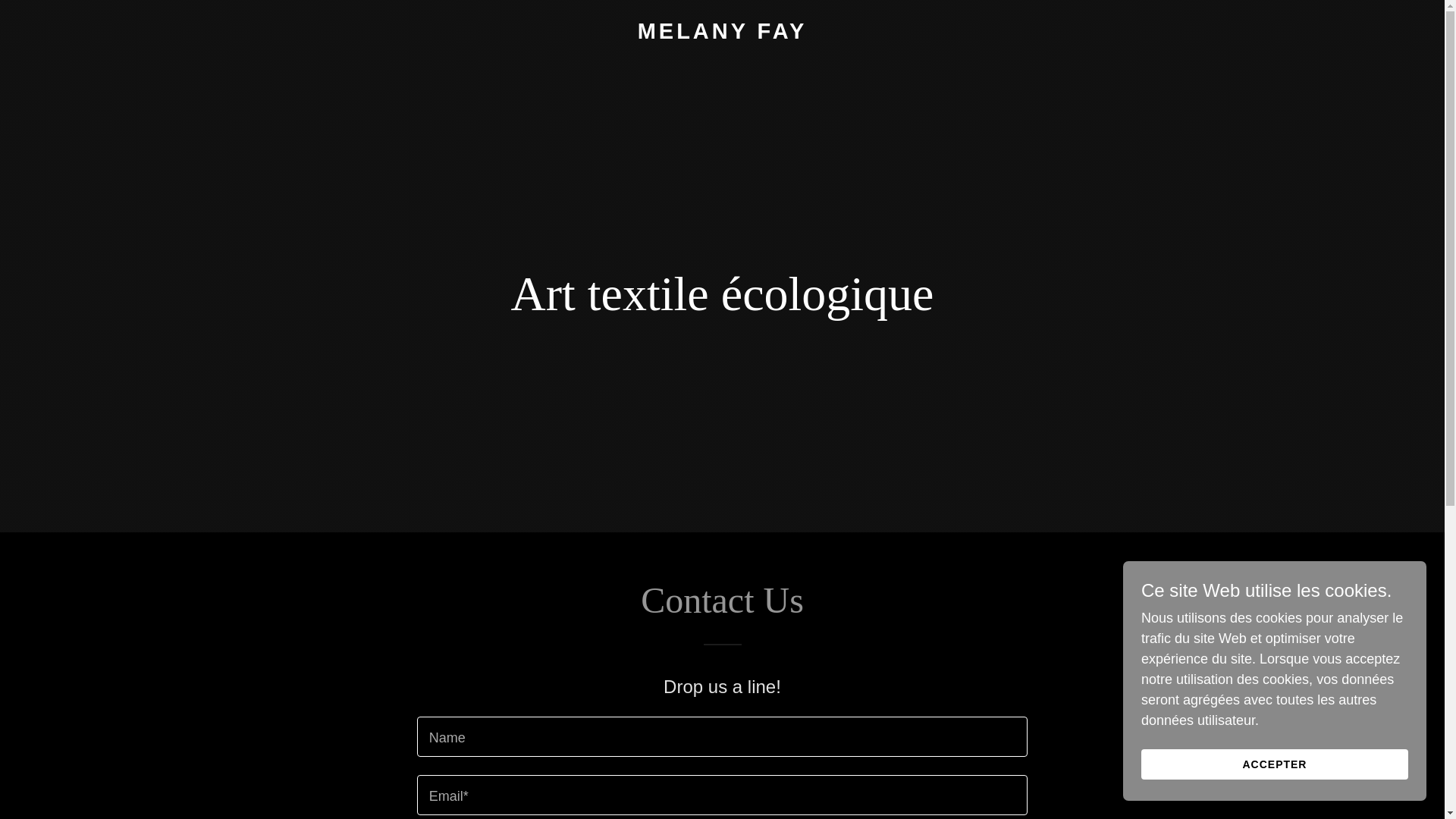 website screenshot of https://melanyfay.com/