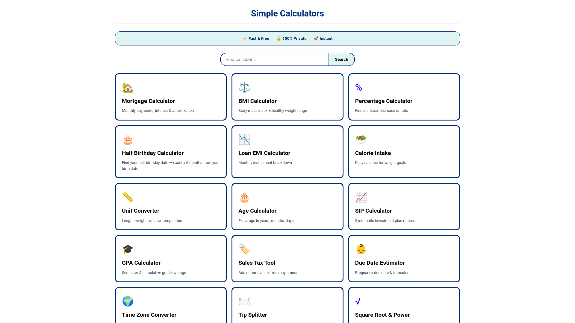 website screenshot of https://simplecalculators-uk.pages.dev/