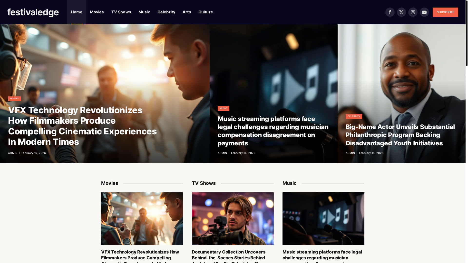 website screenshot of https://festivaledge.co.uk/