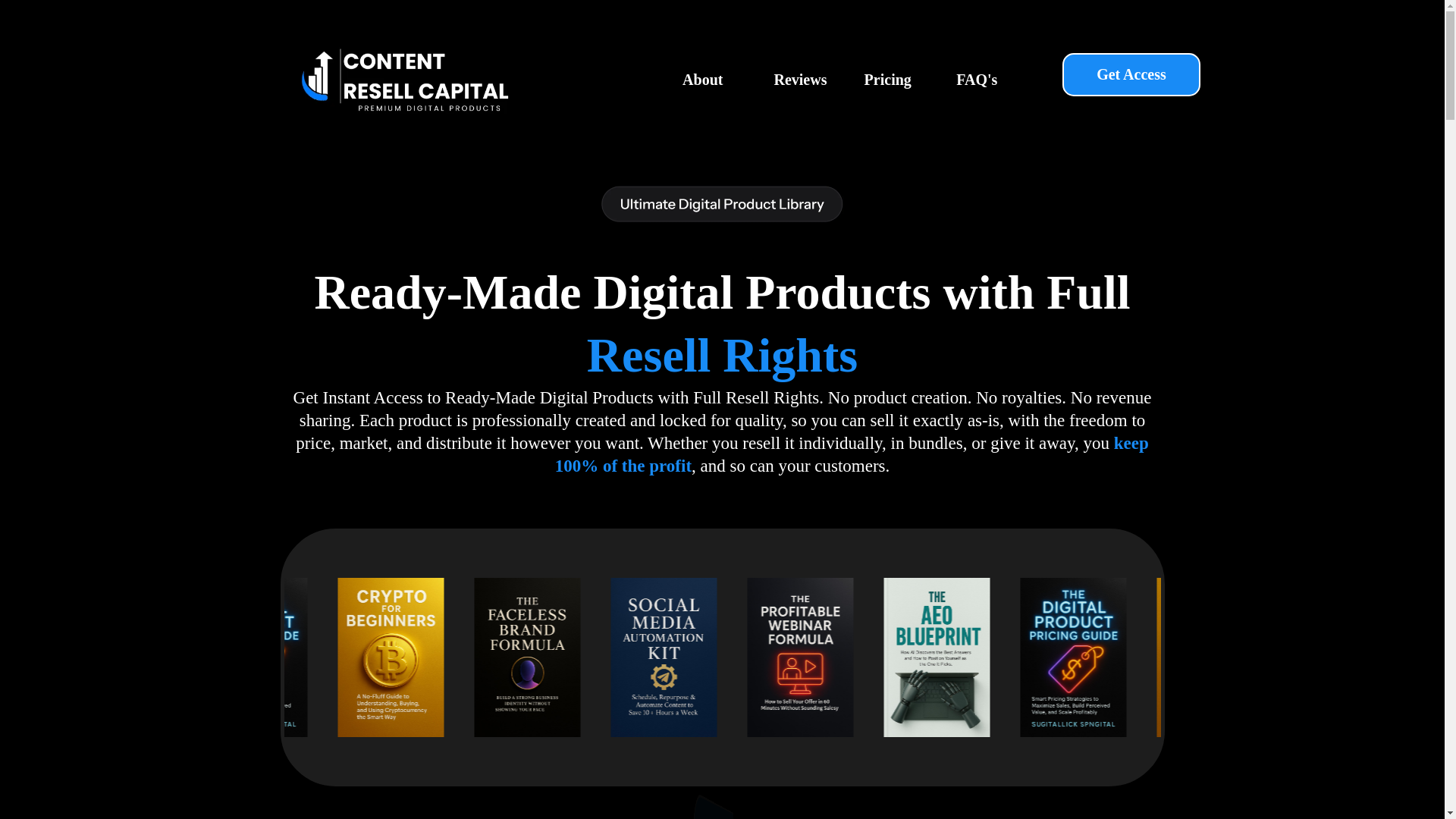 website screenshot of https://content-resell-capital.com/