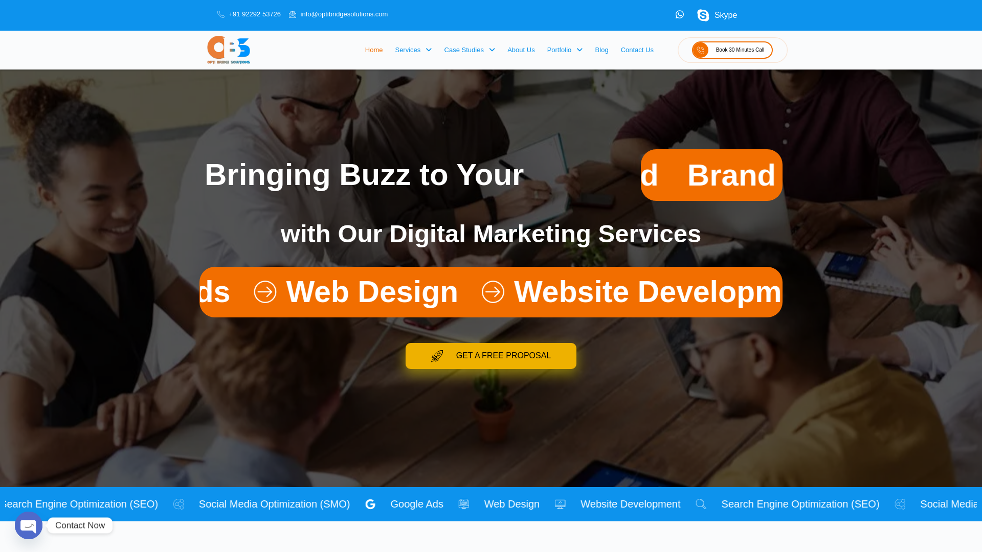website screenshot of https://optibridgesolutions.com