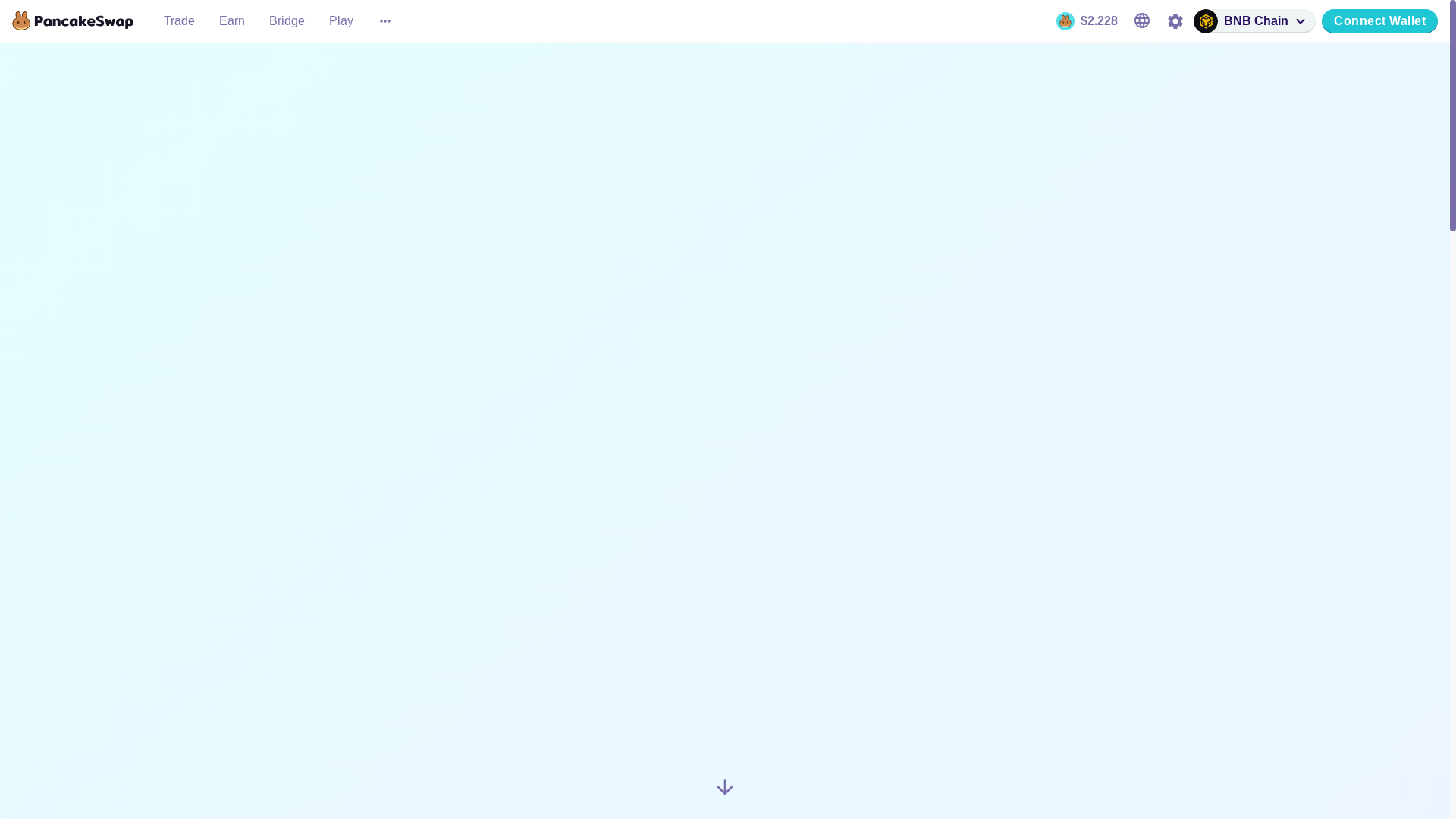 website screenshot of https://pancakeswap.finance