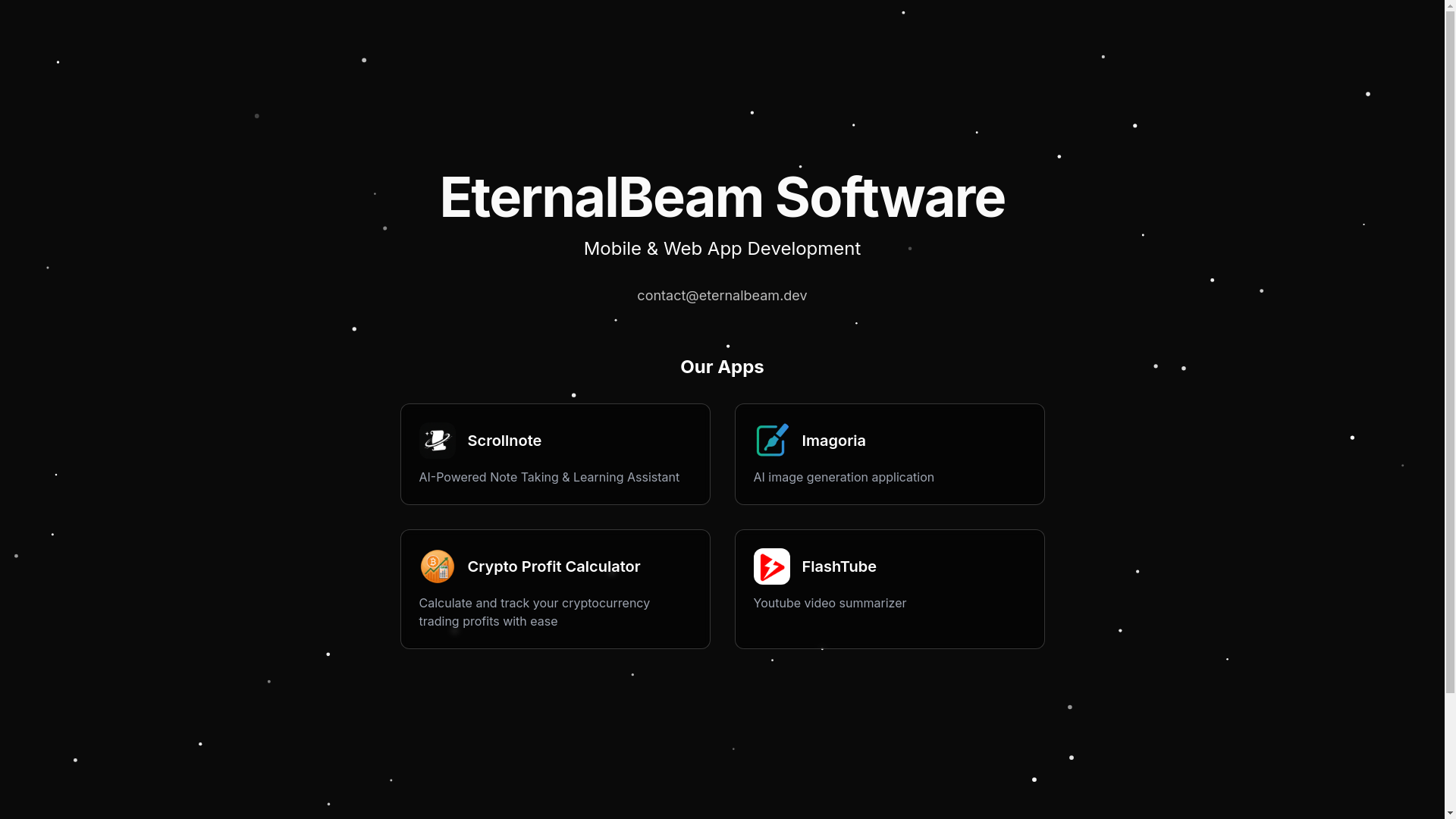 website screenshot of https://eternalbeam.pages.dev/