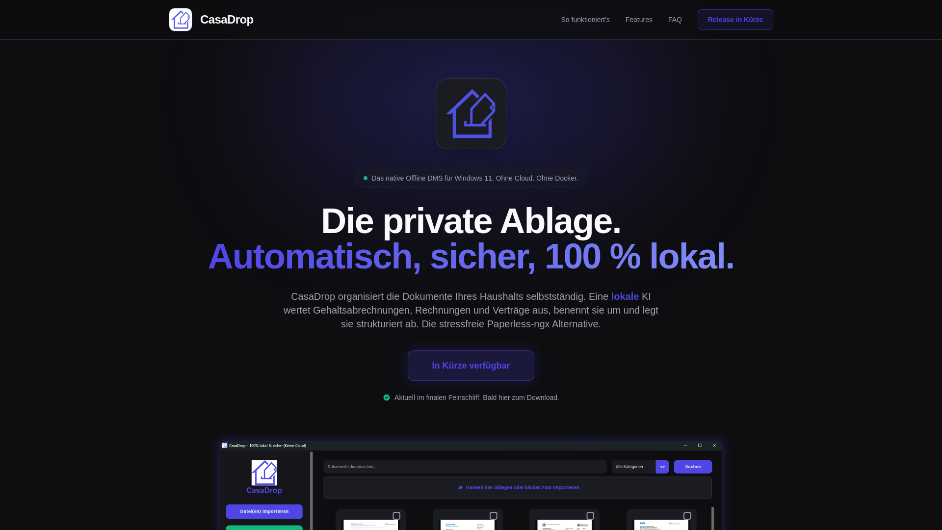 website screenshot of https://casadrop-webseite.pages.dev/