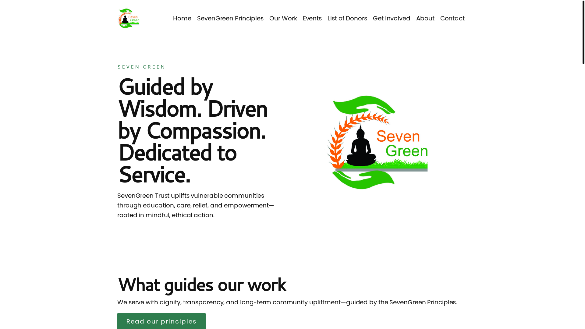 website screenshot of https://sevengreen.org/
