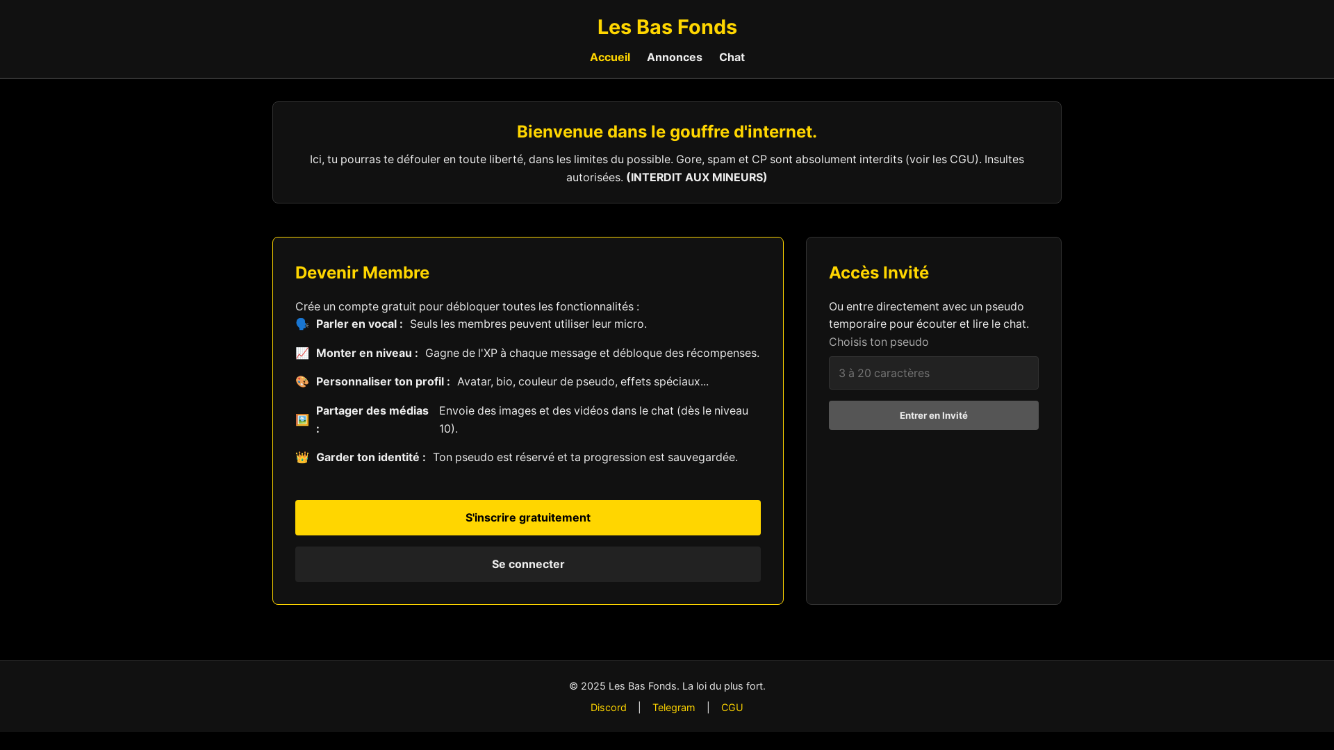 website screenshot of https://lesbasfonds.net/