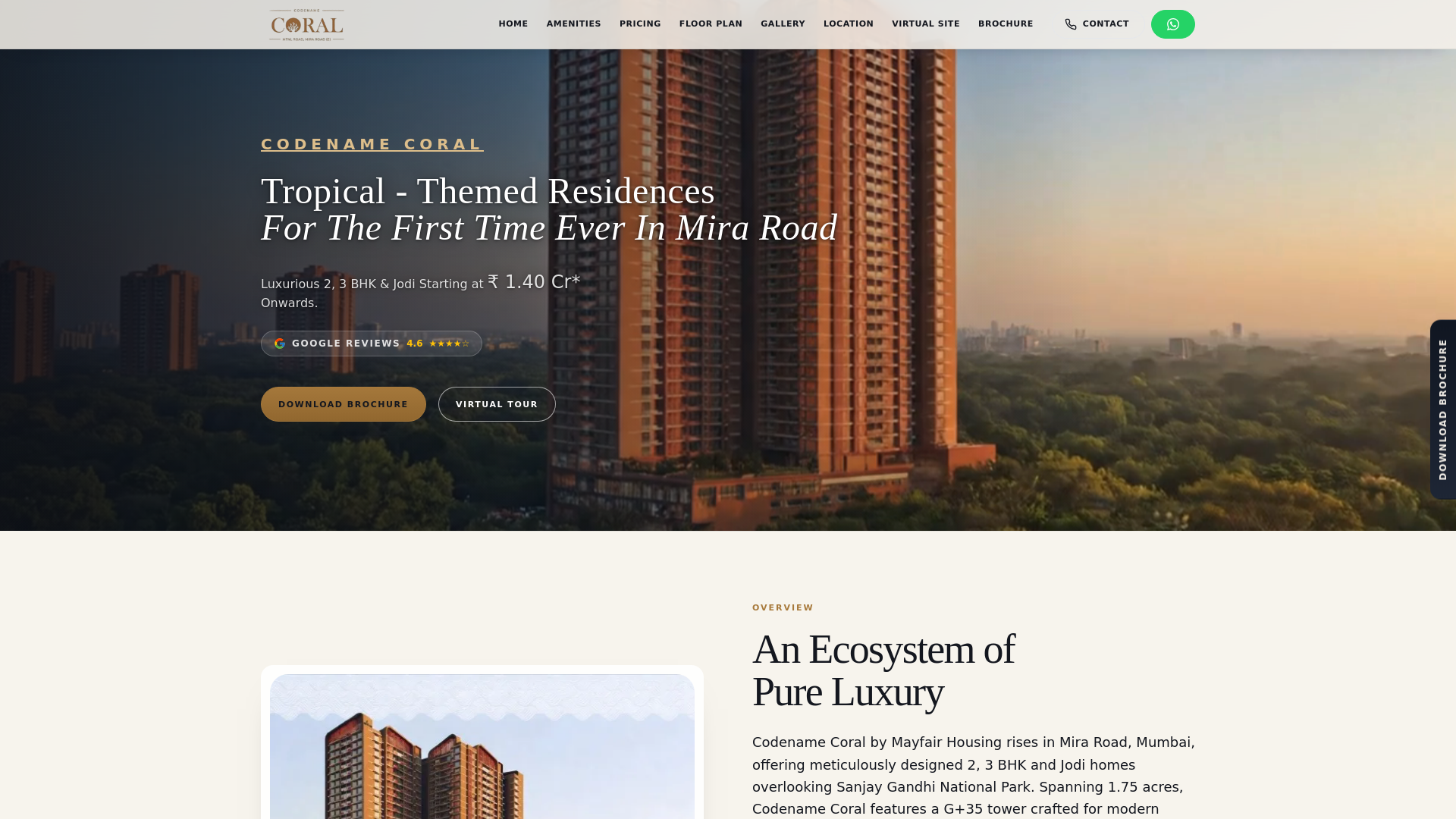 website screenshot of https://coral-mirard.com/