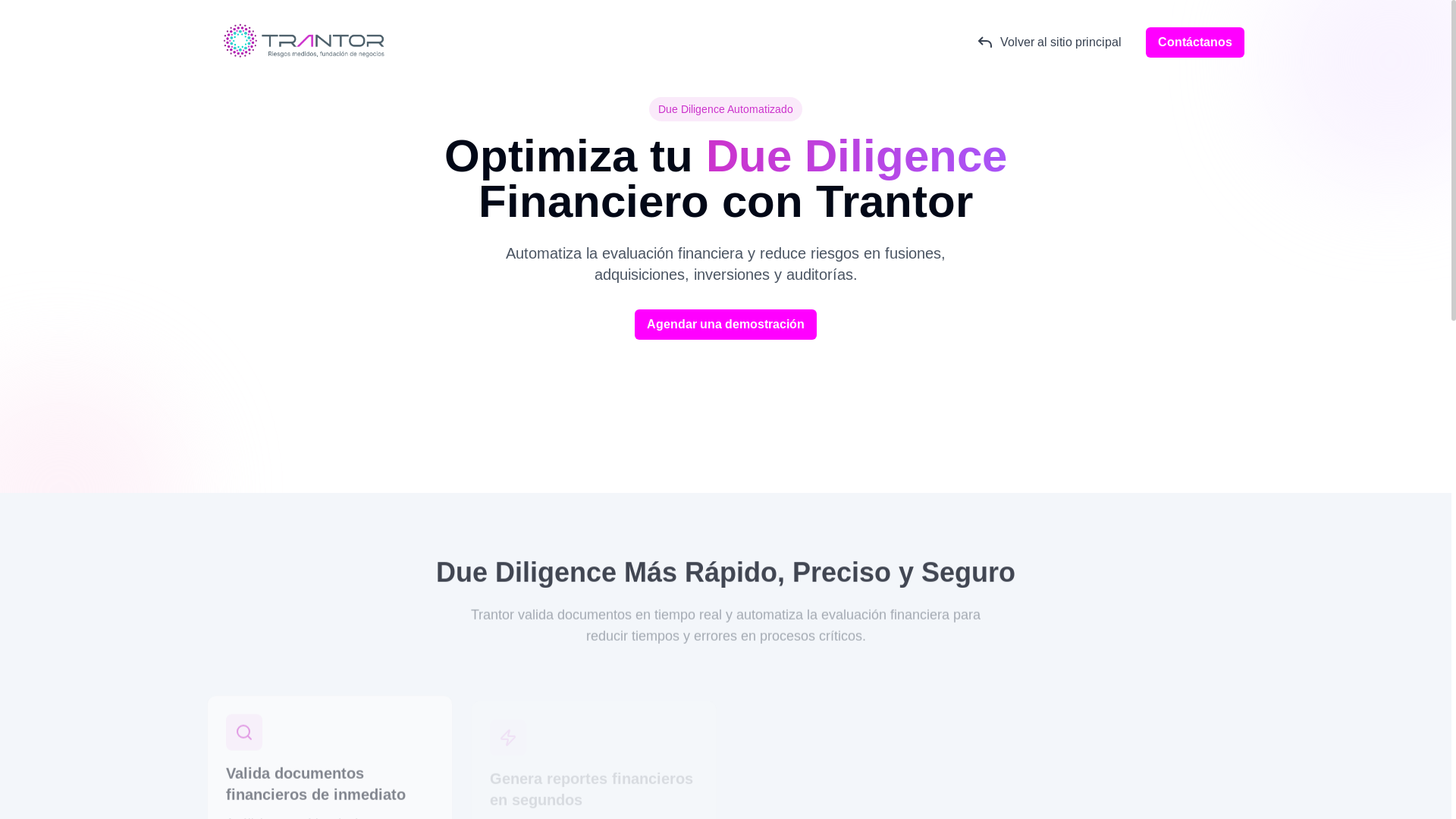 website screenshot of https://trantor-due-diligence-optimizer.pages.dev/
