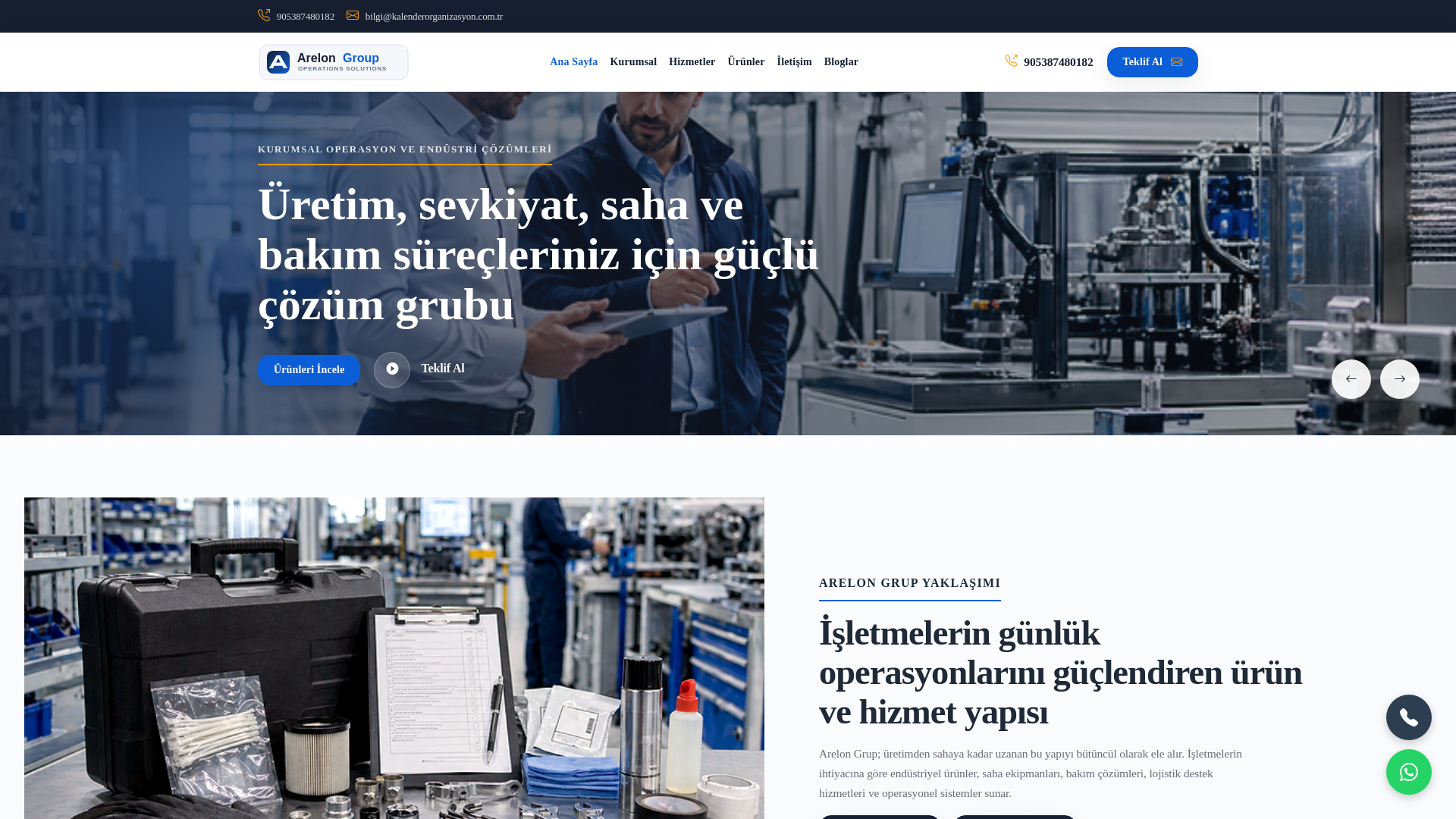website screenshot of https://kalenderorganizasyon.com.tr/