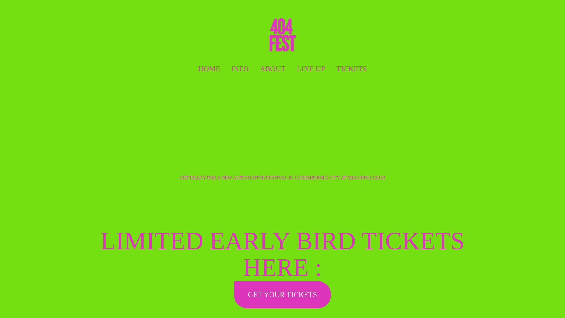 website screenshot of https://404festival.eu/